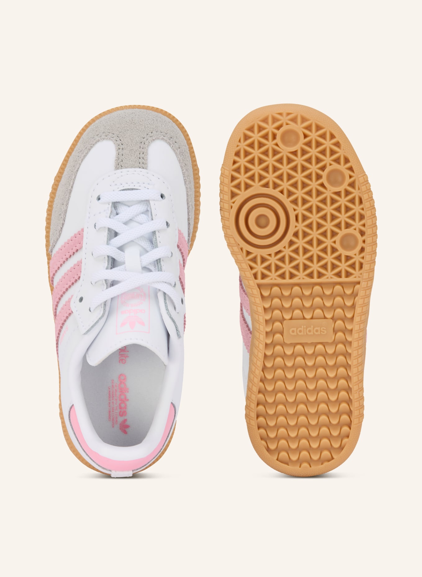 adidas Originals Tenisky SAMBA OG COMFORT CLOSURE: BÍLÁ / RŮŽOVÁ / ŠEDÁ