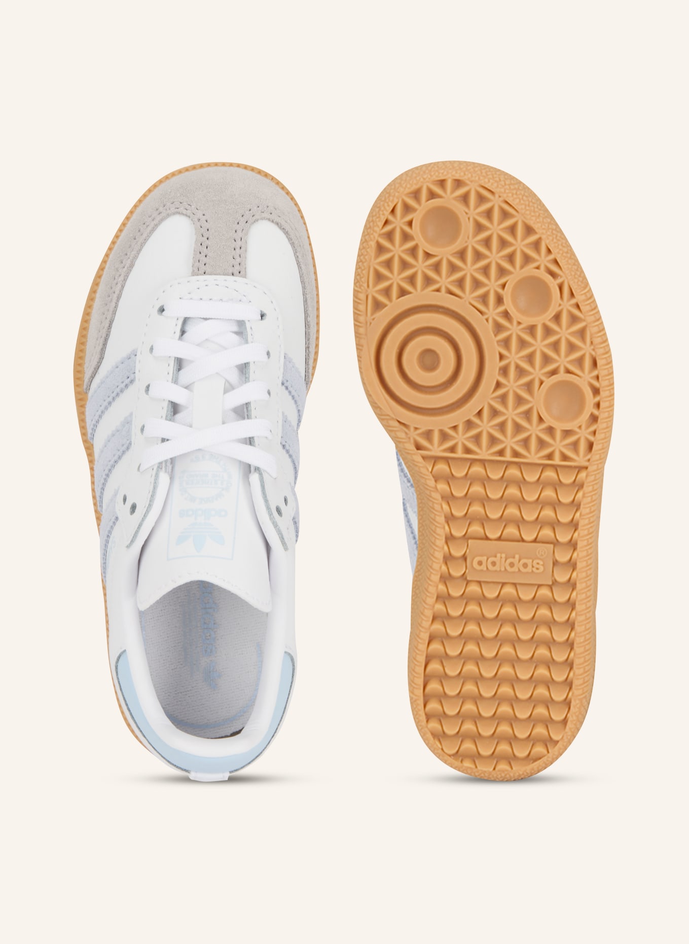 adidas Originals Sneaker SAMBA OG C: WEISS / BLAUGRAU