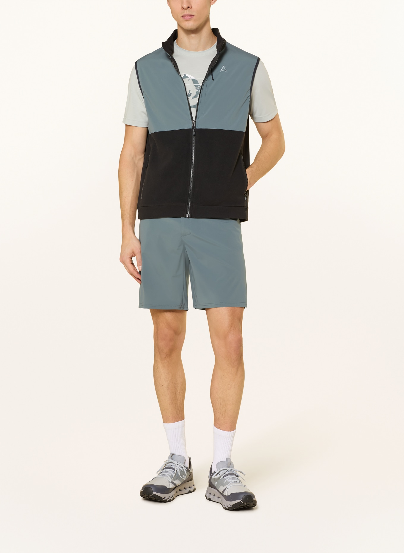 Schöffel Hybrid-Weste ASH: SCHWARZ / TÜRKIS