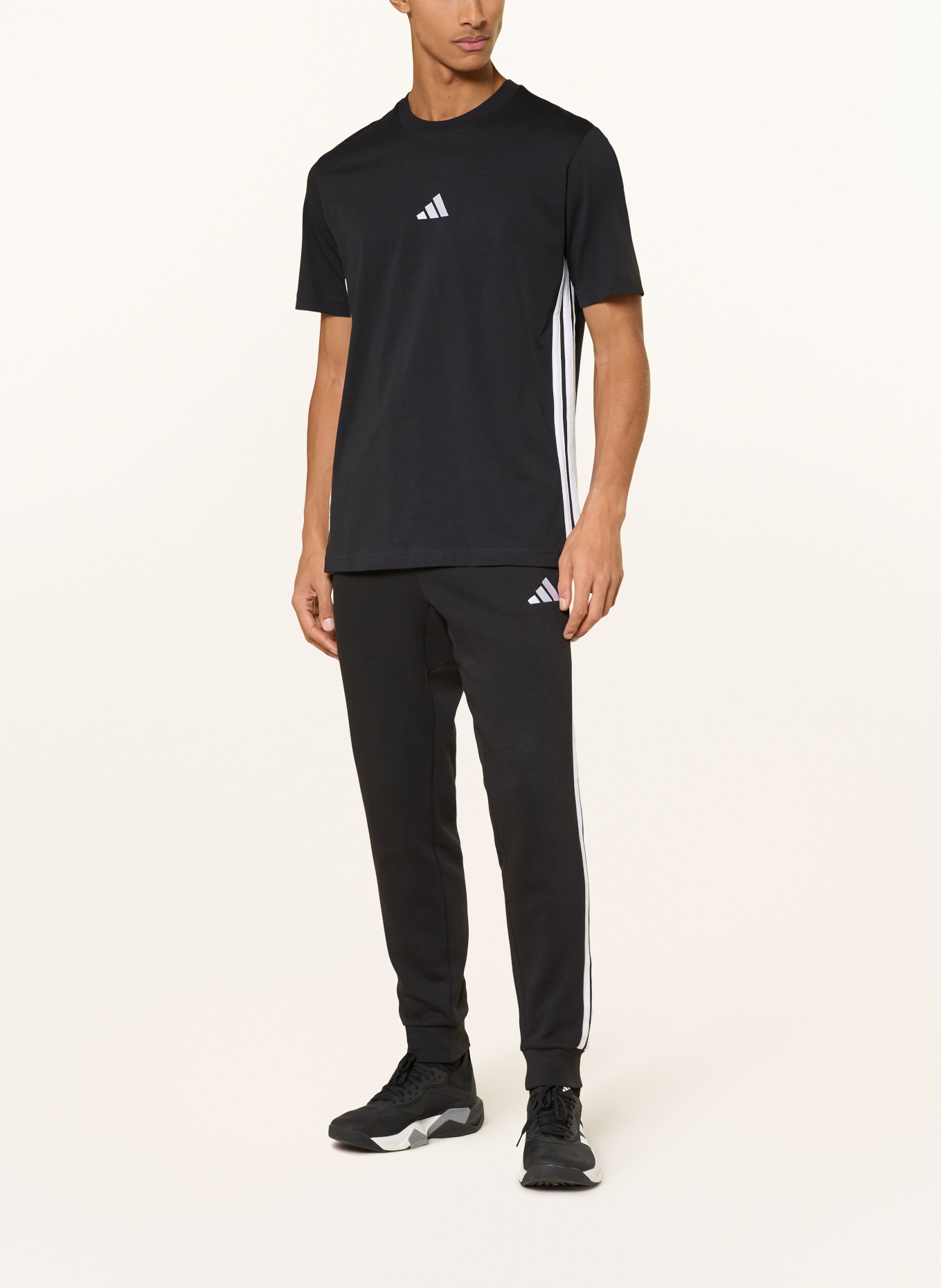 adidas T-Shirt ESSENTIALS 3-STRIPES: SCHWARZ