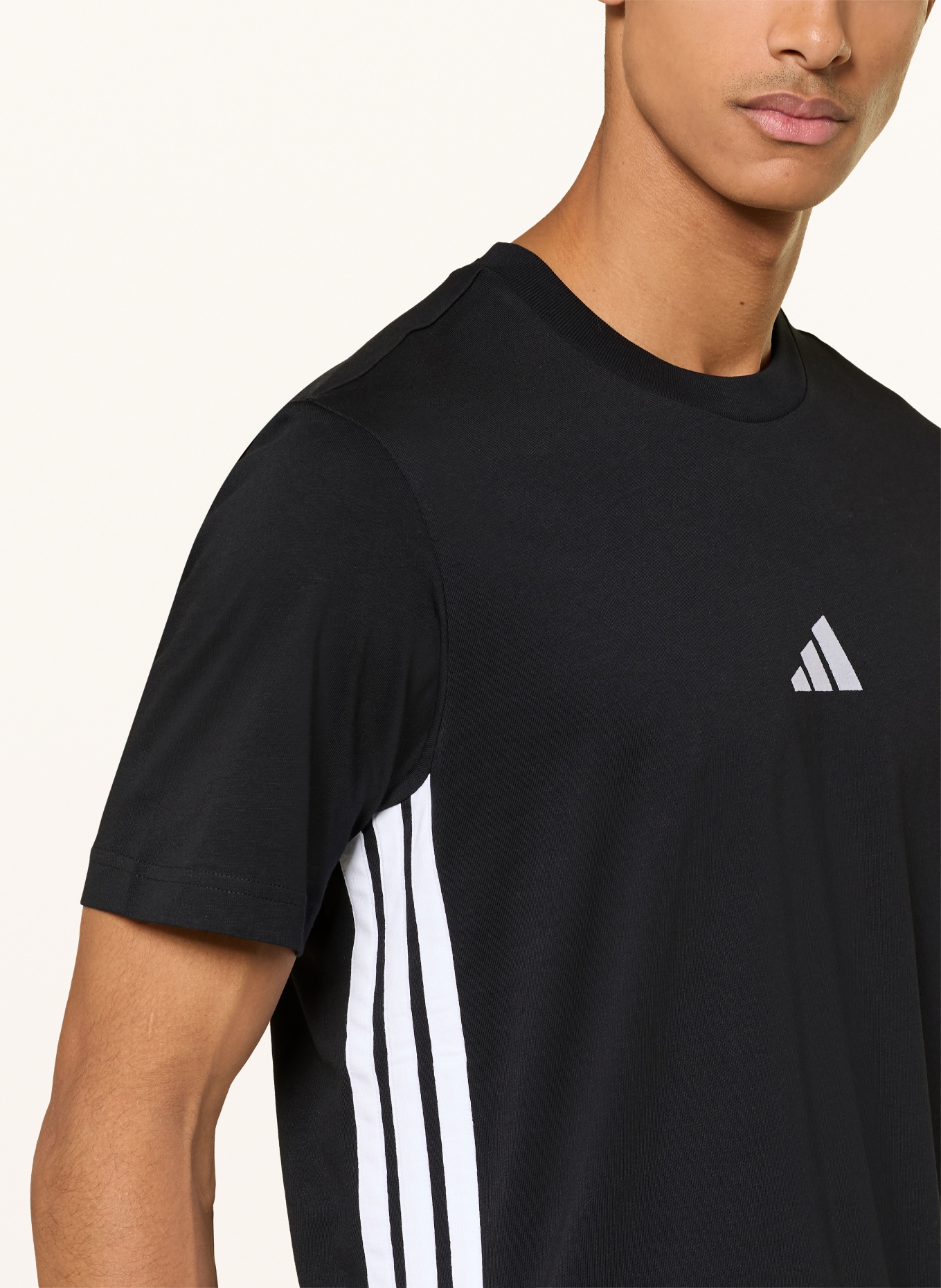 adidas T-Shirt ESSENTIALS 3-STRIPES: SCHWARZ