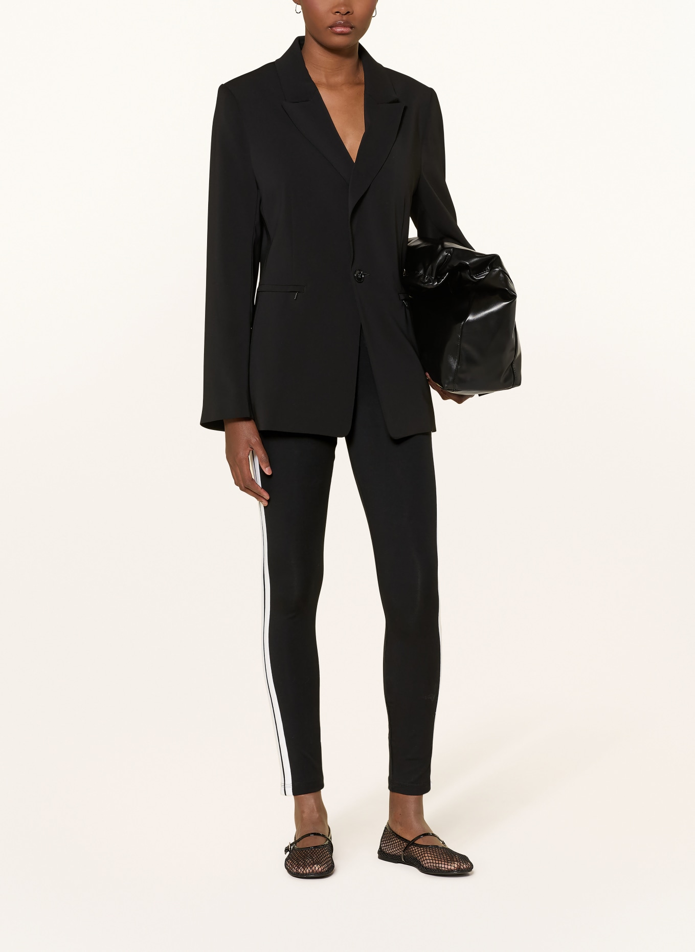 adidas ESSENTIALS 3-STRIPE TIGHTS: BLACK