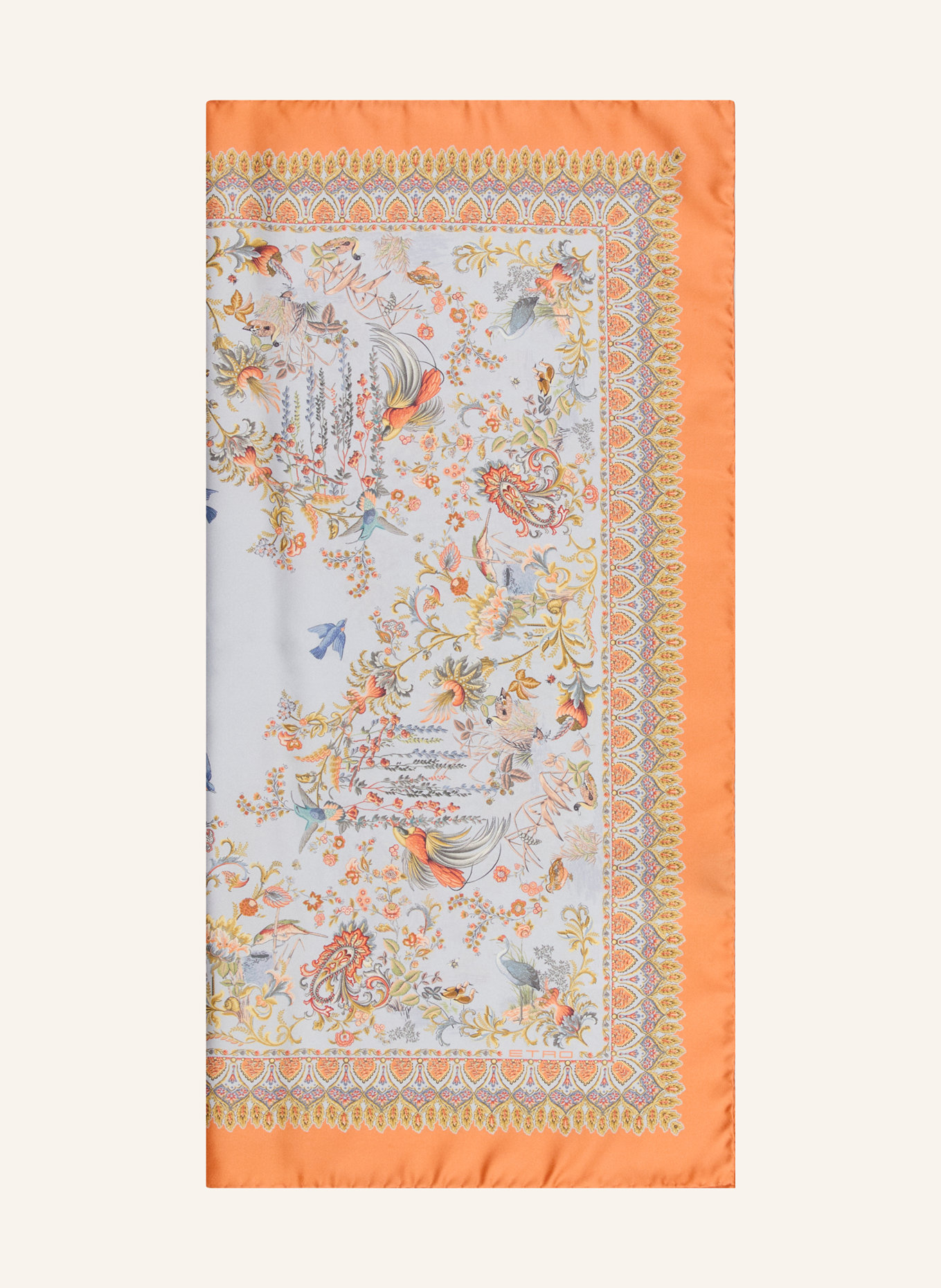 ETRO Seidentuch: HELLBLAU / ORANGE / GRÜN
