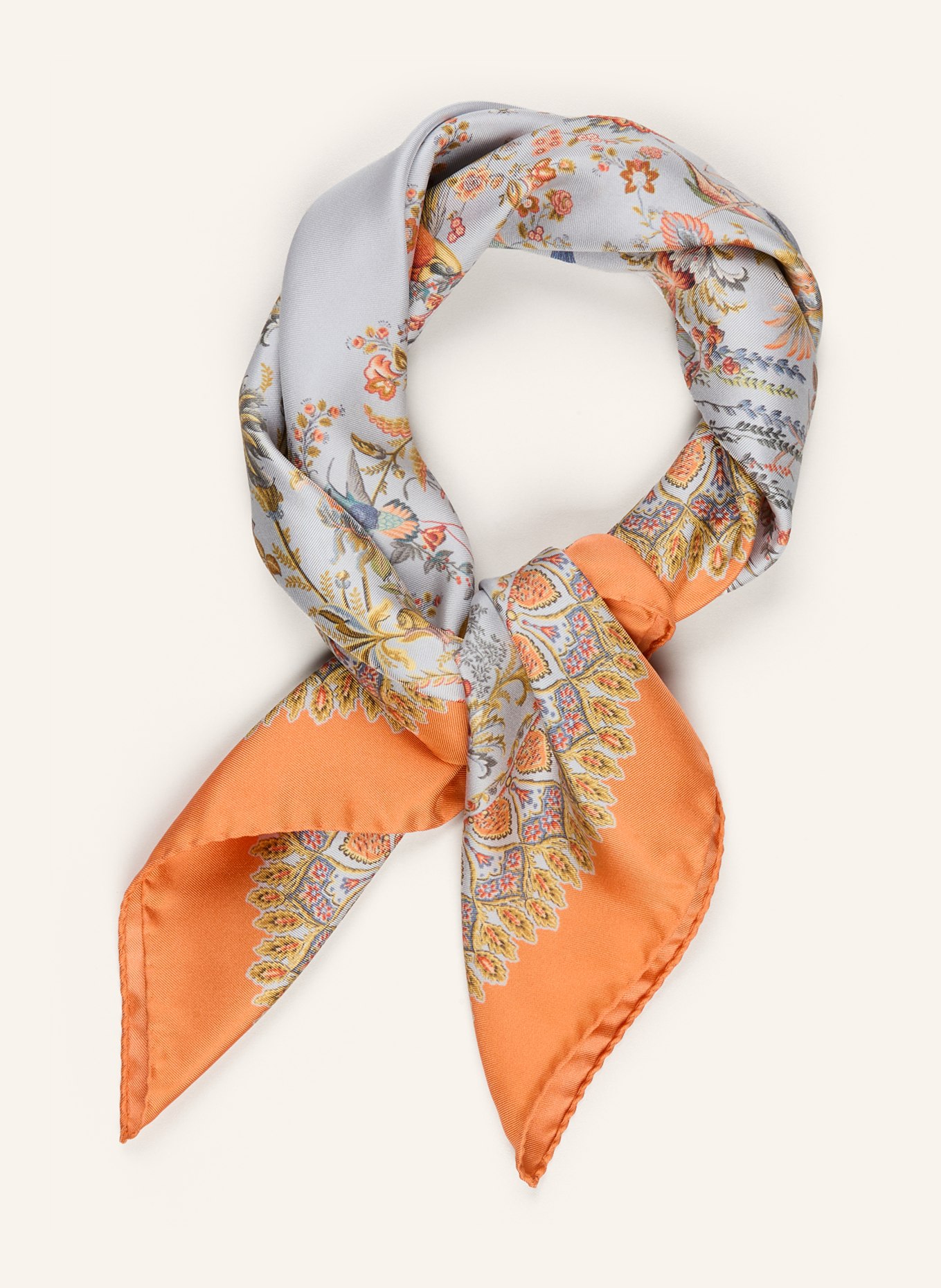 ETRO Seidentuch: HELLBLAU / ORANGE / GRÜN