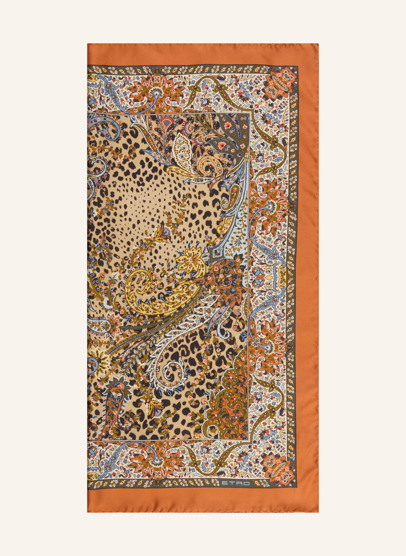 ETRO Seidentuch TURANDOT: KHAKI / DUNKELORANGE / OLIV