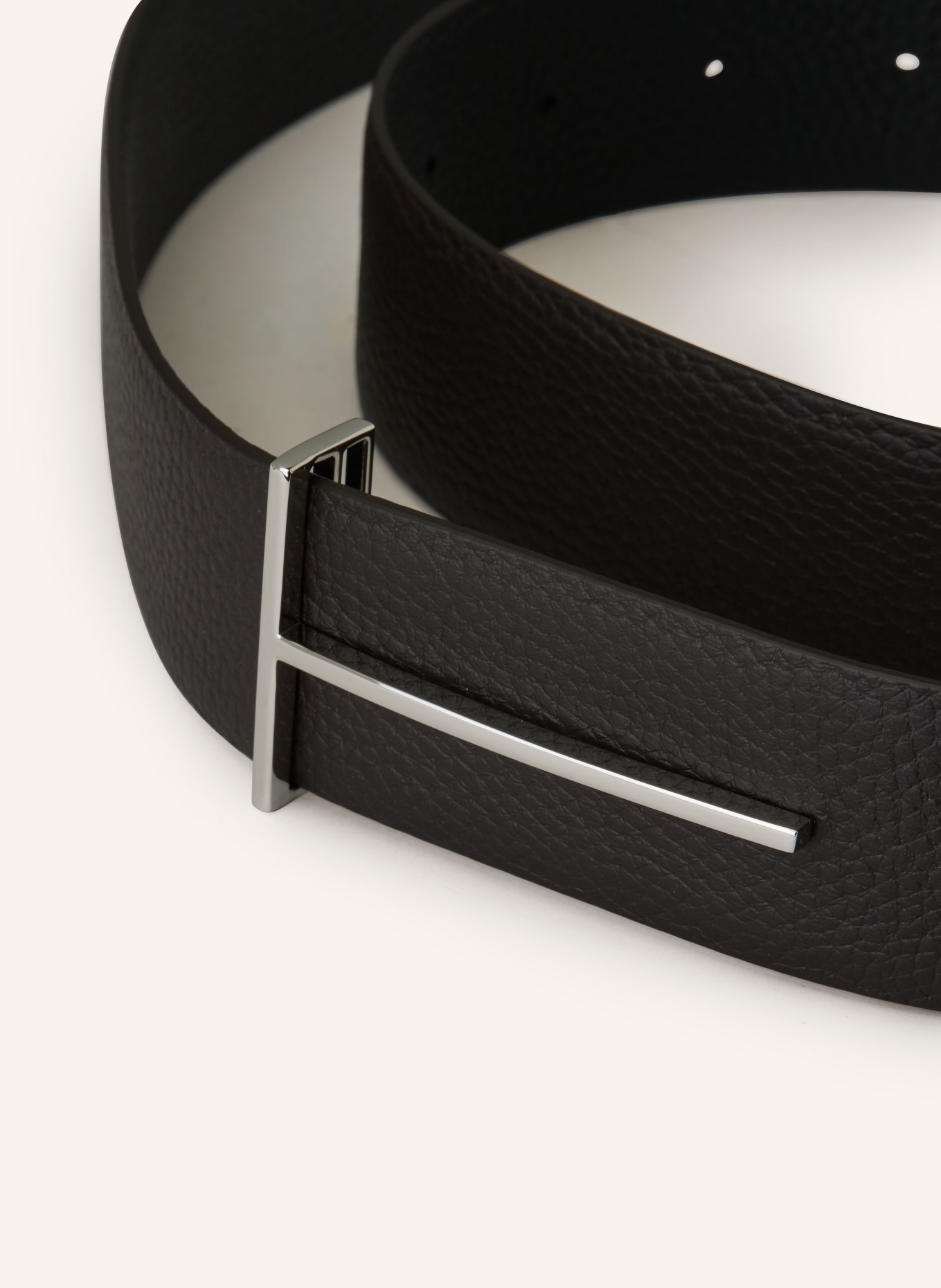 TOM FORD Ledergürtel zum Wenden: SCHWARZ / DUNKELBRAUN