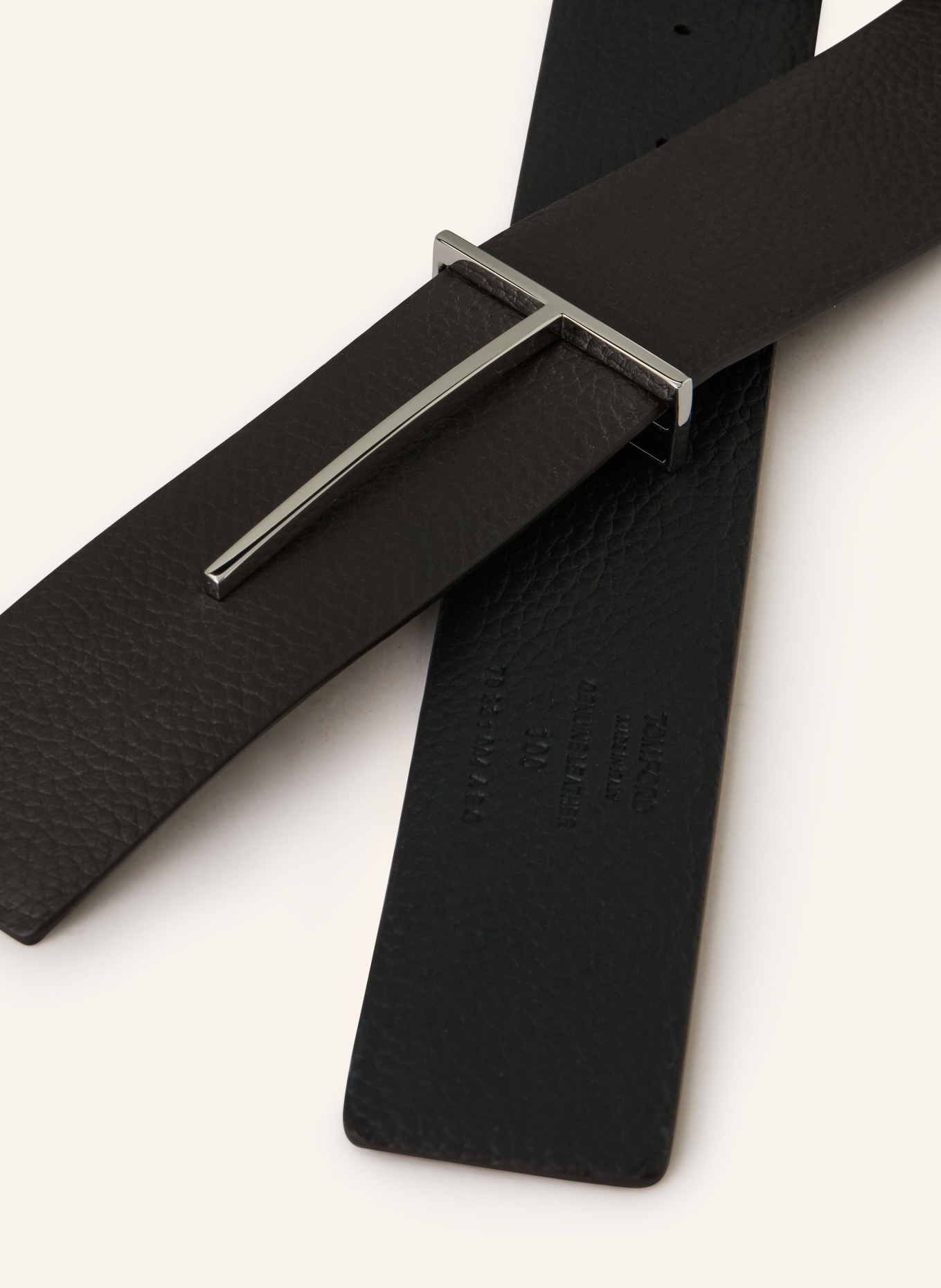 TOM FORD Ledergürtel zum Wenden: SCHWARZ / DUNKELBRAUN