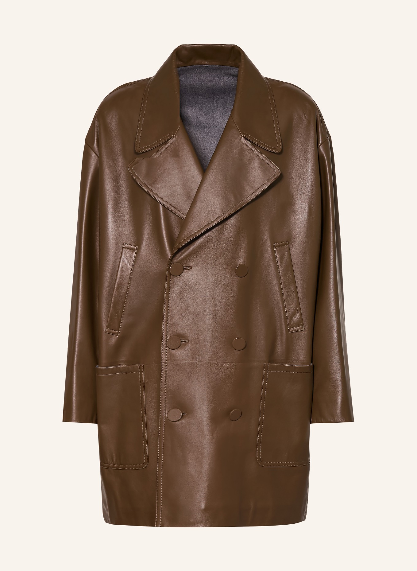FENDI leather coat: DARK BROWN