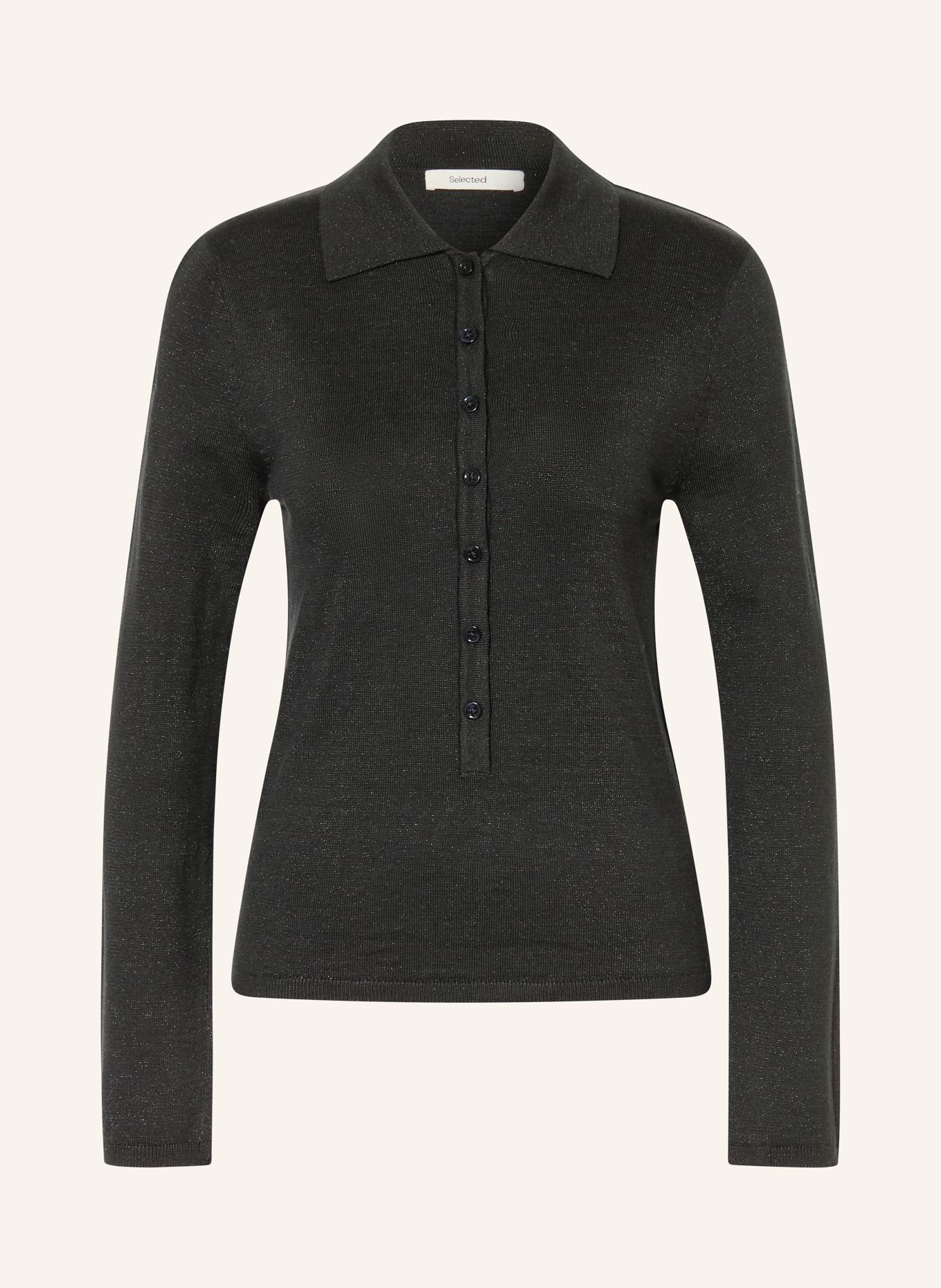 SELECTED Femme Sweater with glitter yarn: BLACK