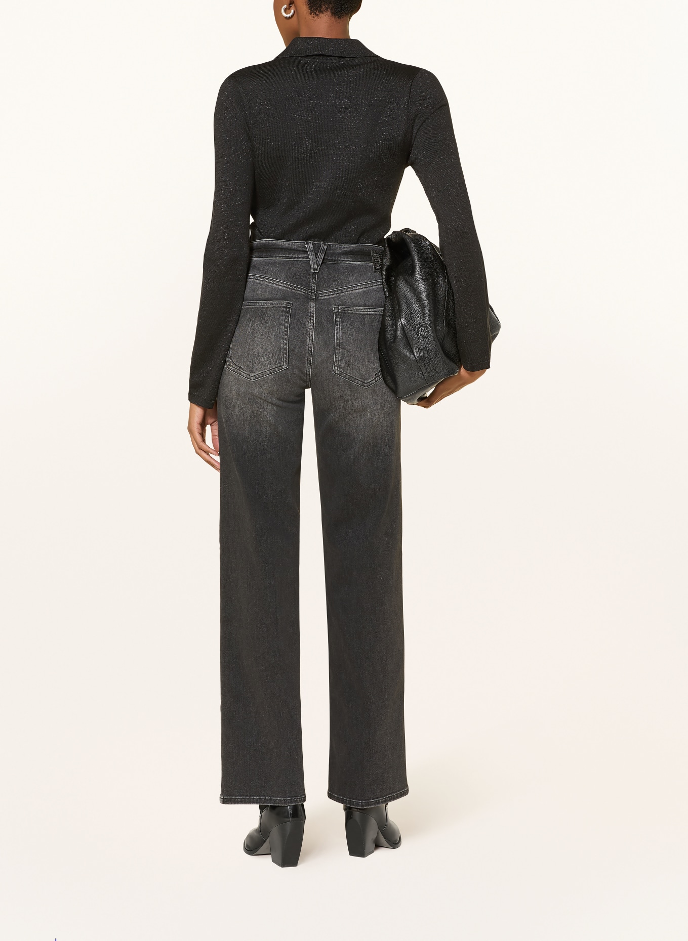 SELECTED Femme Sweater with glitter yarn: BLACK