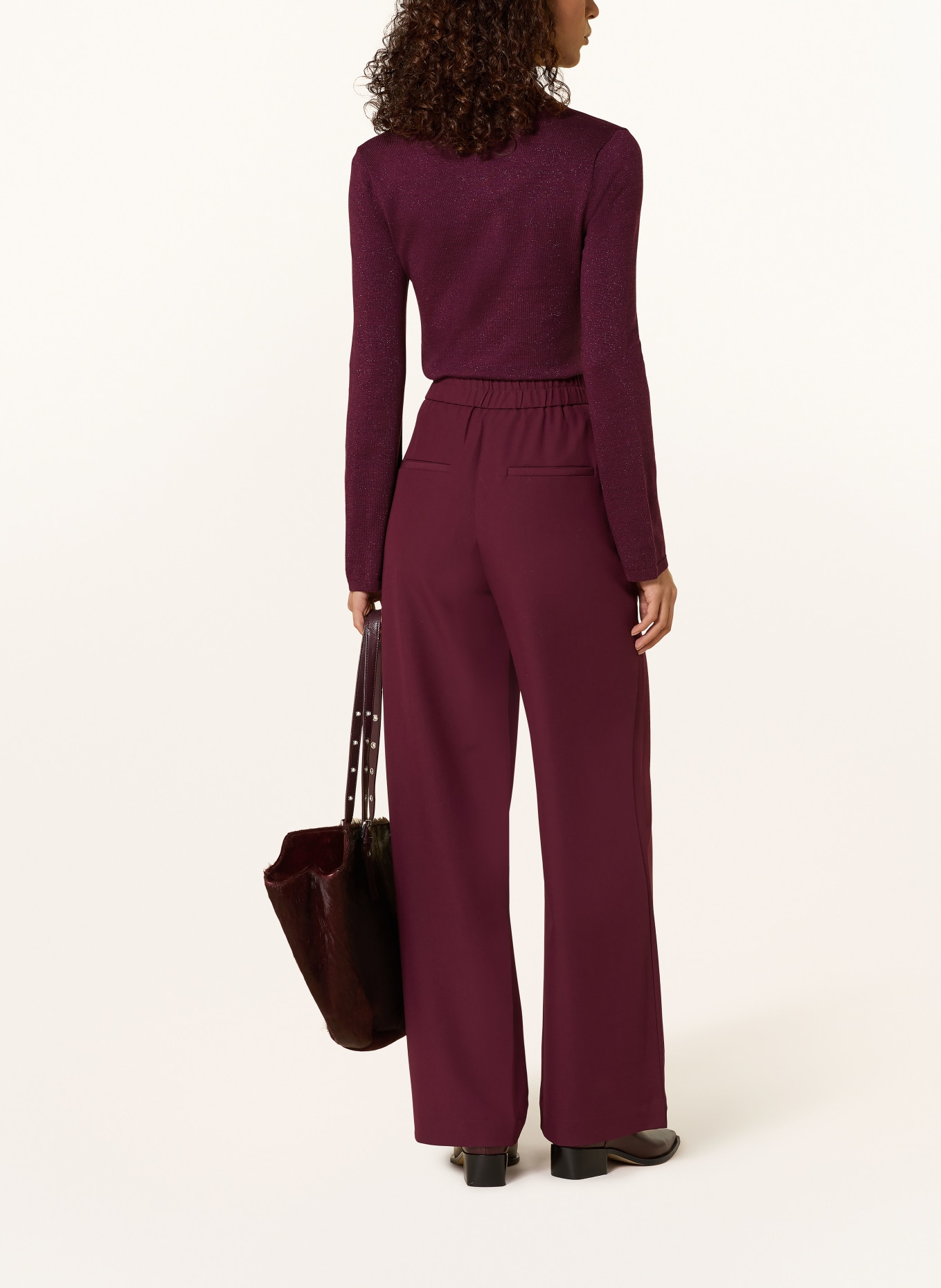 SELECTED Femme Sweater with glitter yarn: DARK RED