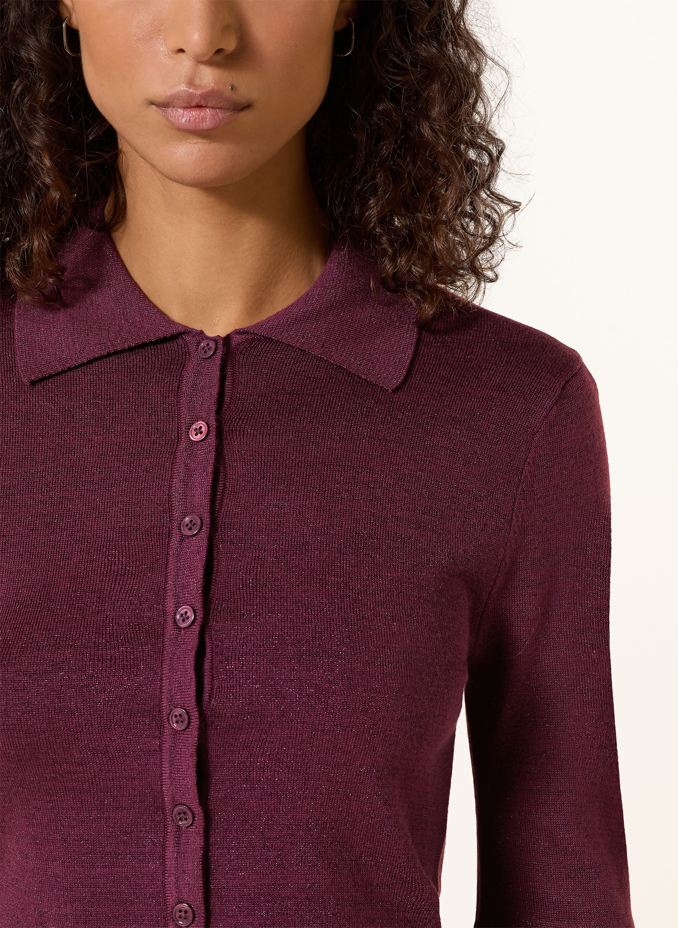 SELECTED Femme Sweater with glitter yarn: DARK RED