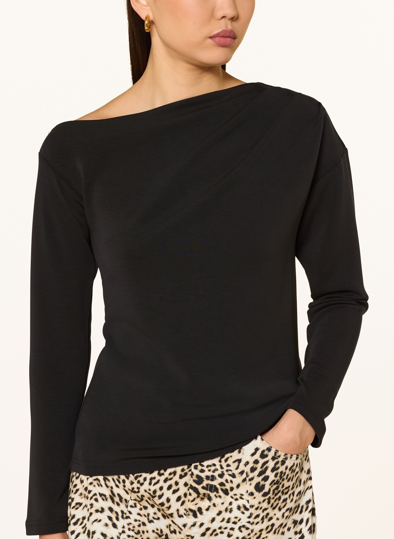 SELECTED Femme one-shoulder top: BLACK