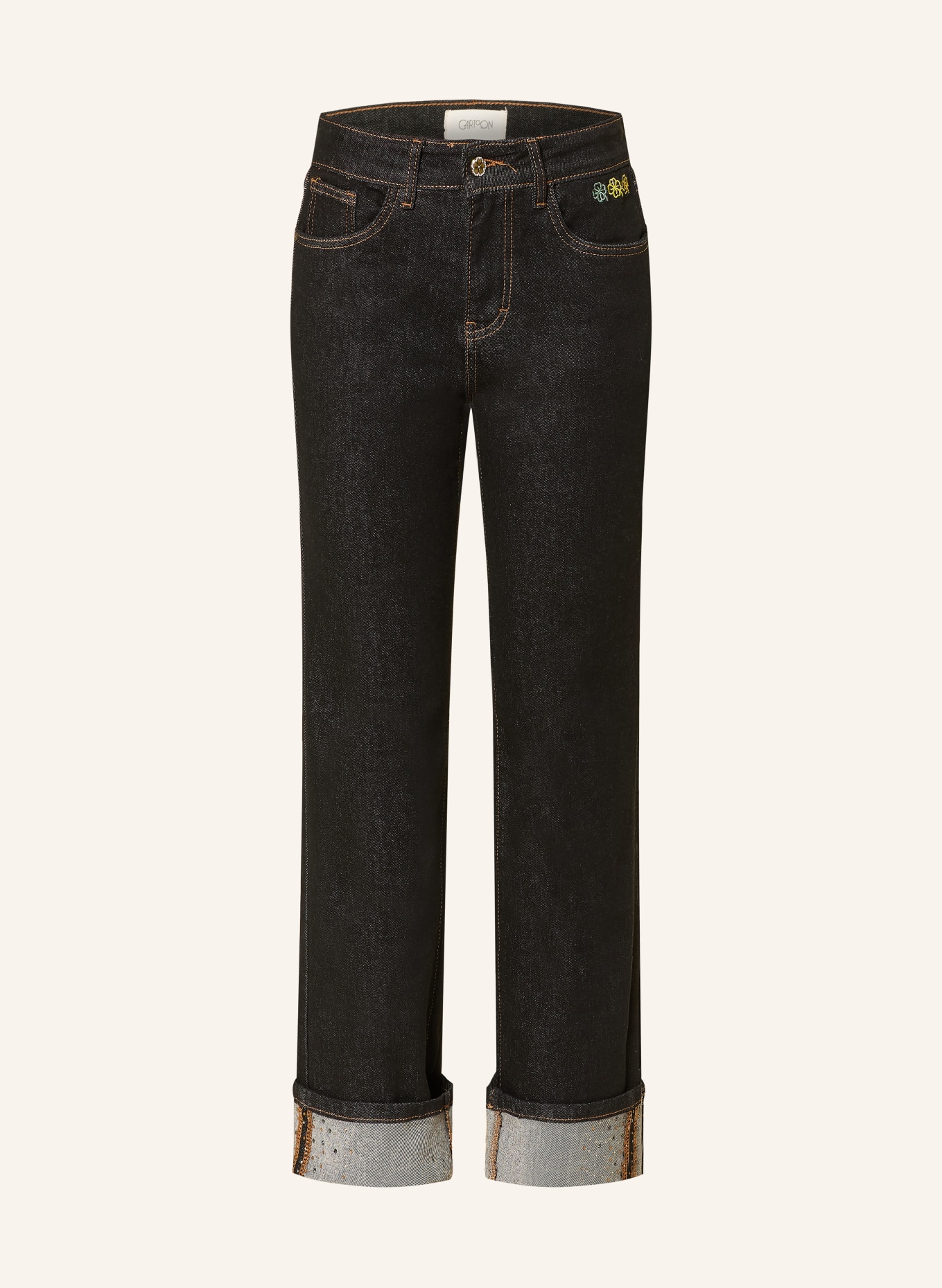 CARTOON Proste dżinsy z kamieniami ozdobnymi: 8626 Raw Denim