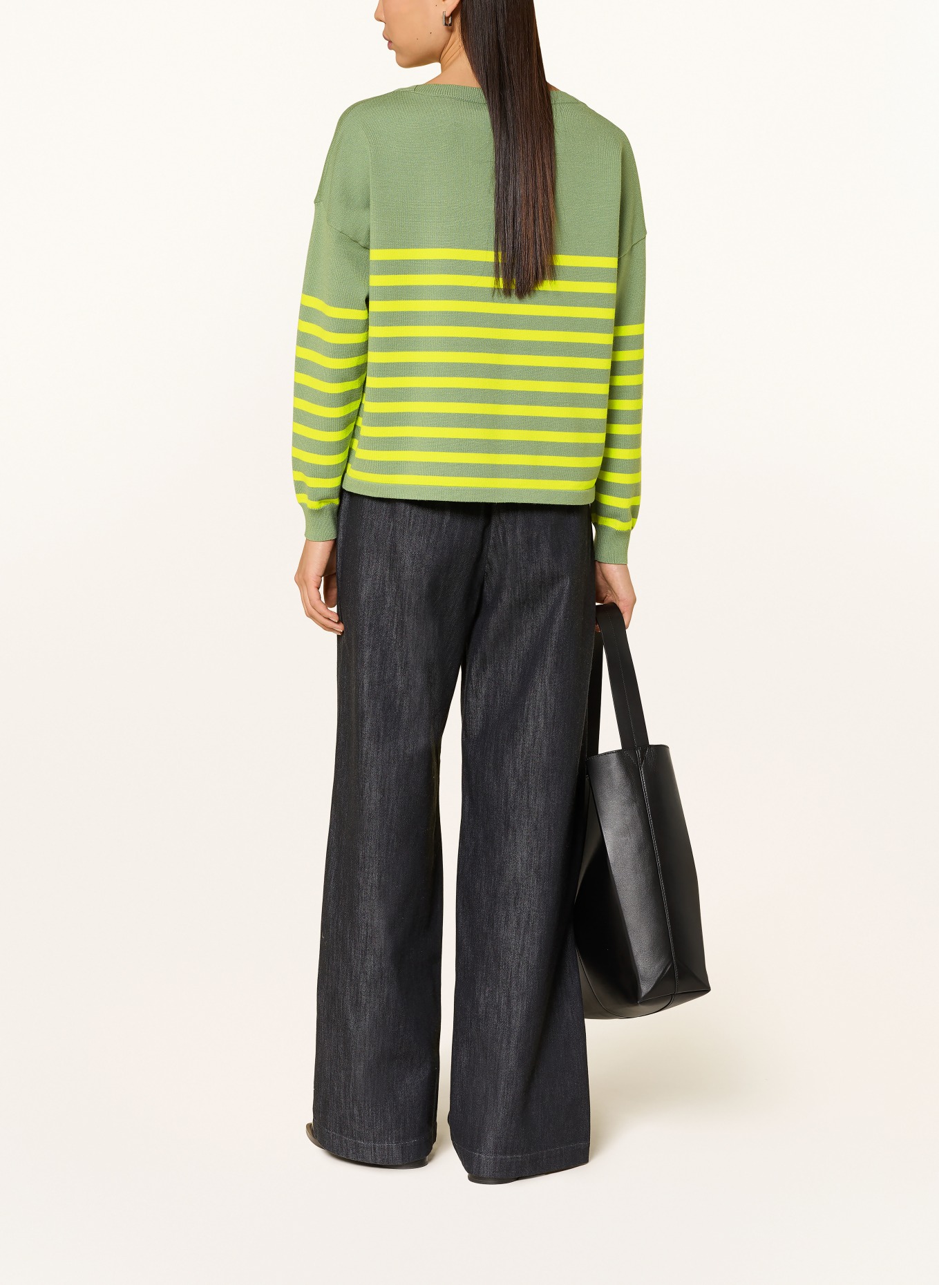 CARTOON sweater: OLIVE / NEON YELLOW