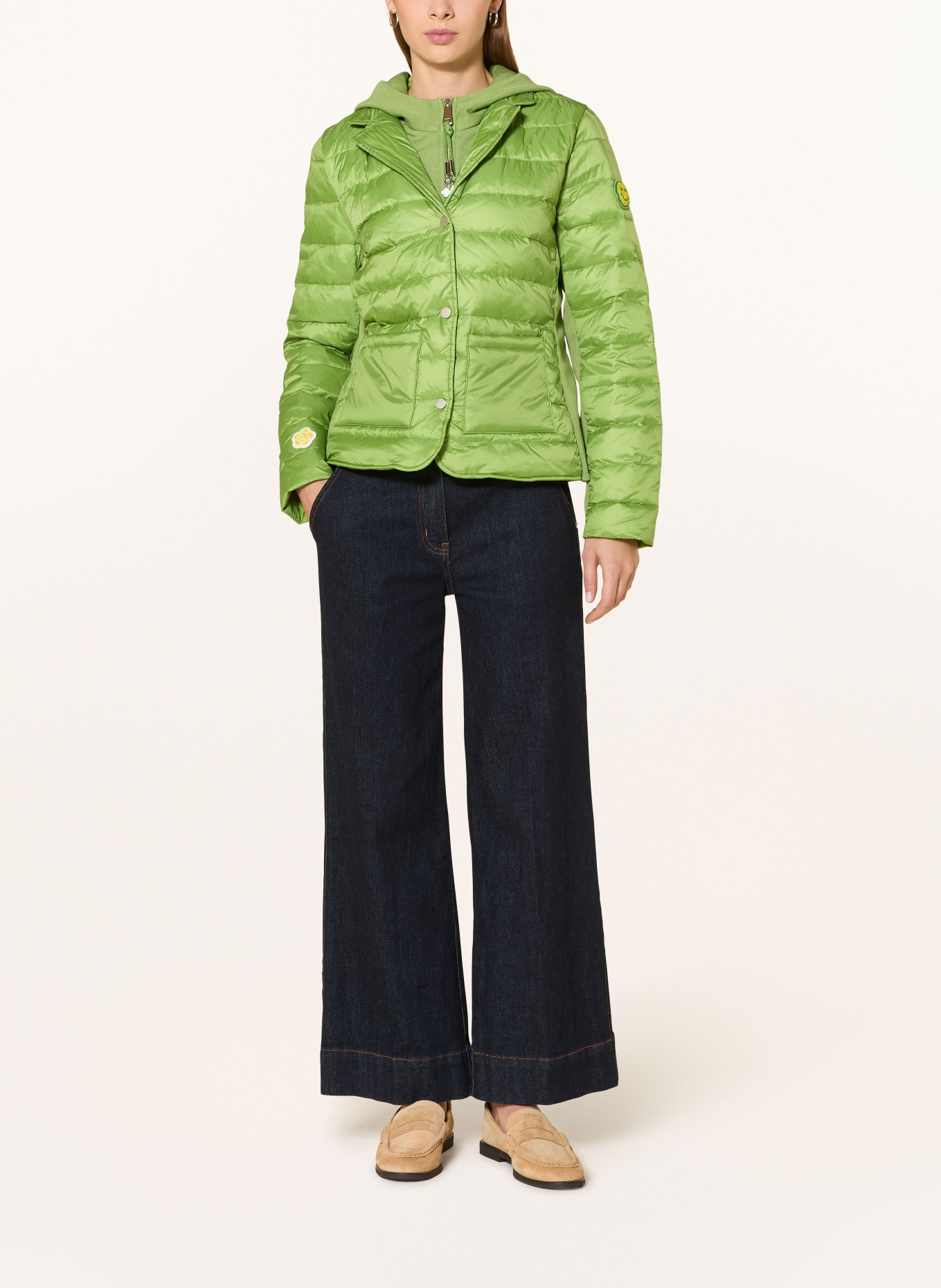 CARTOON Steppjacke mit herausnehmbarer Blende: HELLGRÜN