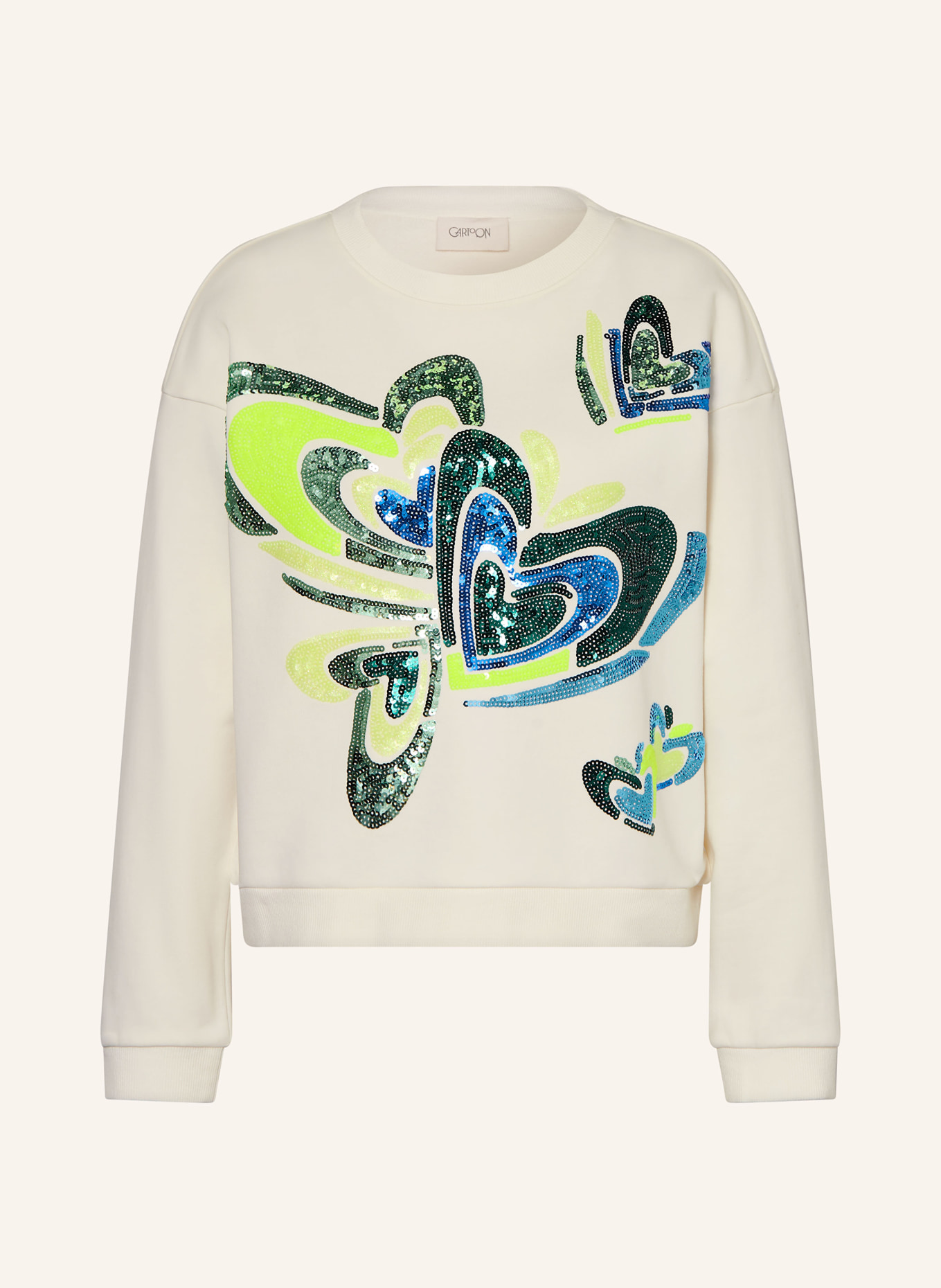 CARTOON Sweatshirt with sequins: ECRU