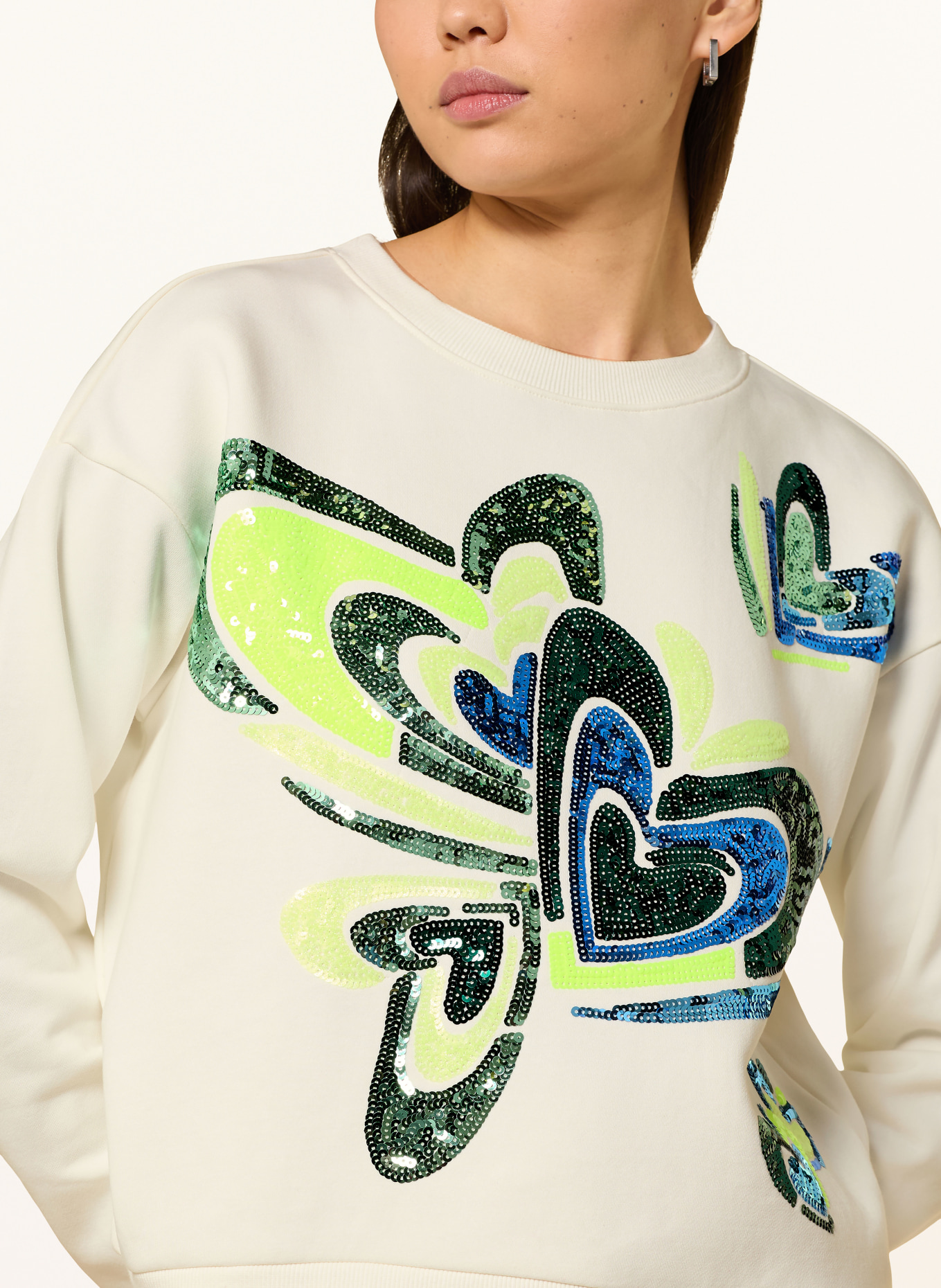 CARTOON Sweatshirt with sequins: ECRU