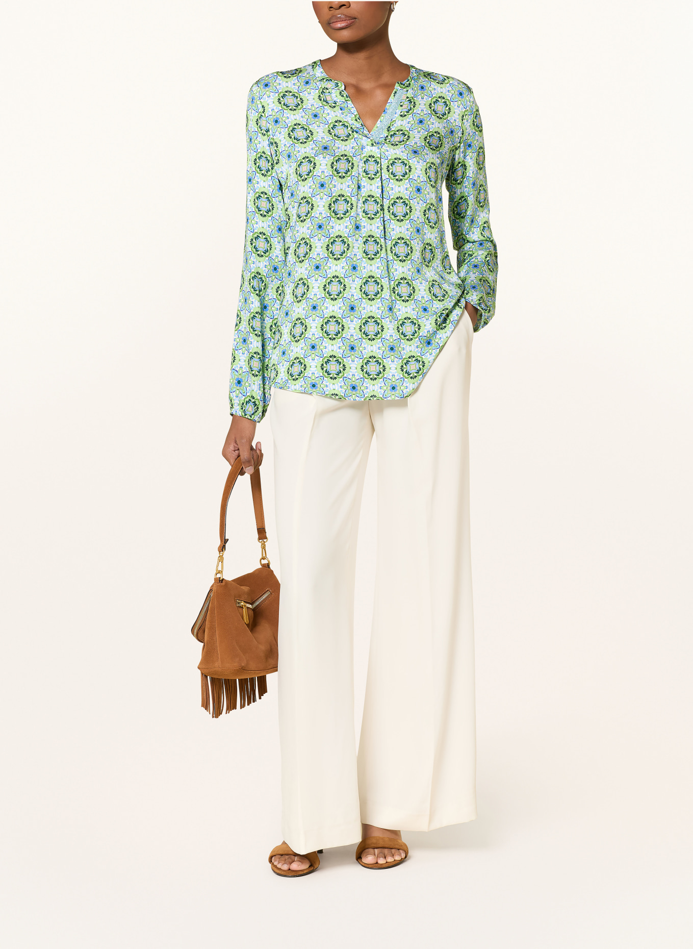 CARTOON blouse shirt: LIGHT GREEN / GREEN / LIGHT BLUE