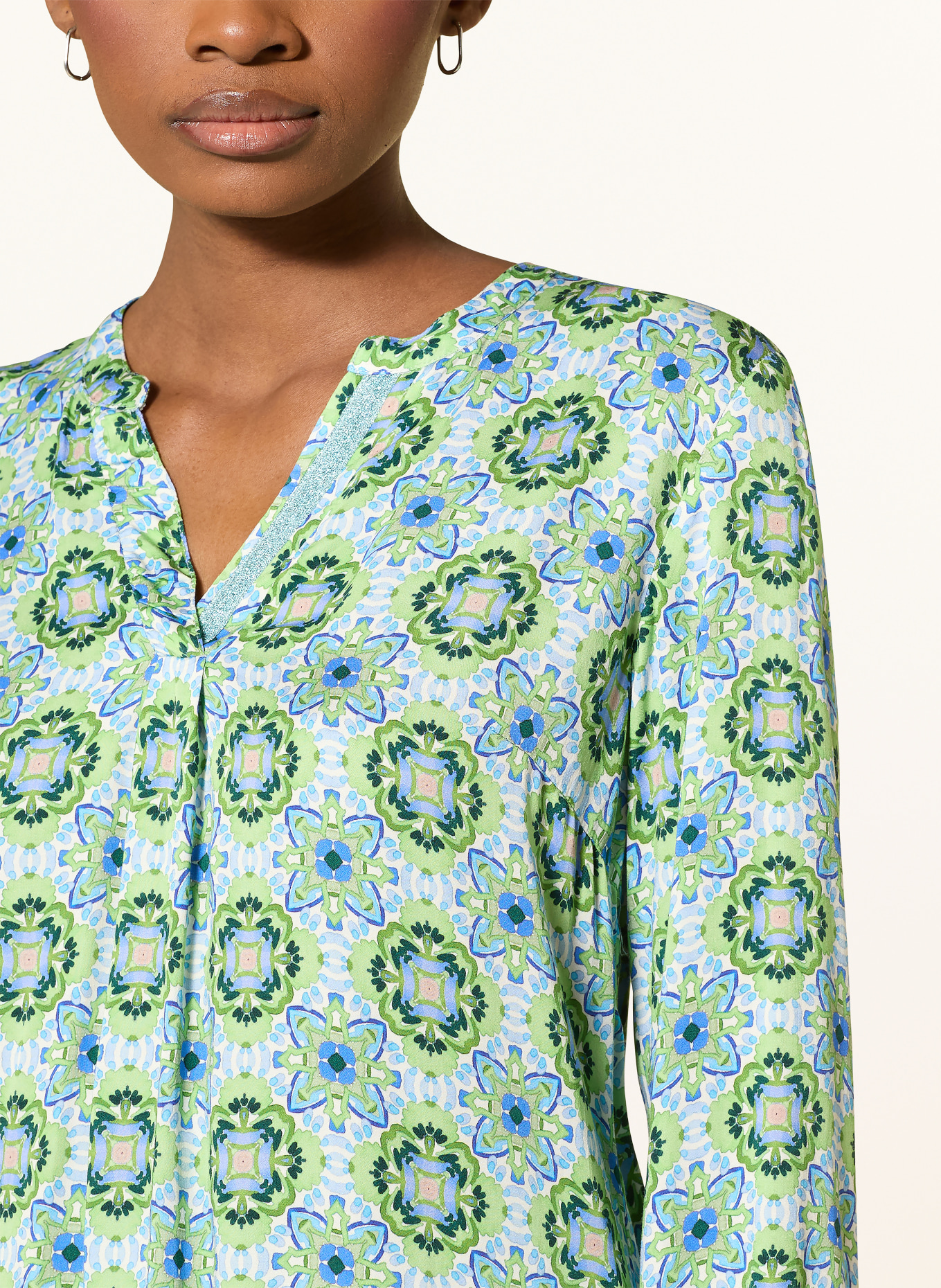 CARTOON blouse shirt: LIGHT GREEN / GREEN / LIGHT BLUE