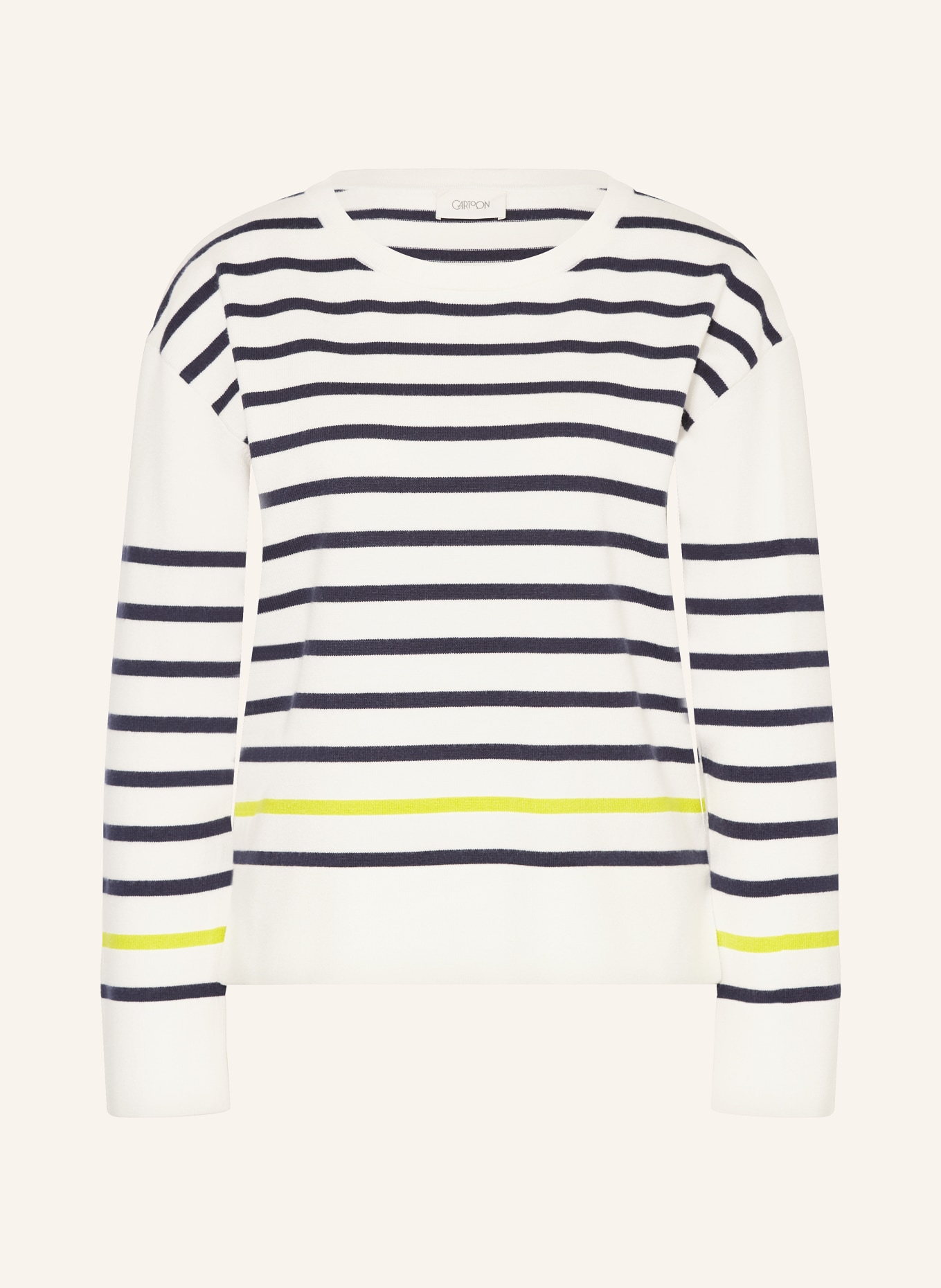 CARTOON svetr: BÍLÁ / NEONOVĚ ZELENÁ / TMAVĚ MODRÁ