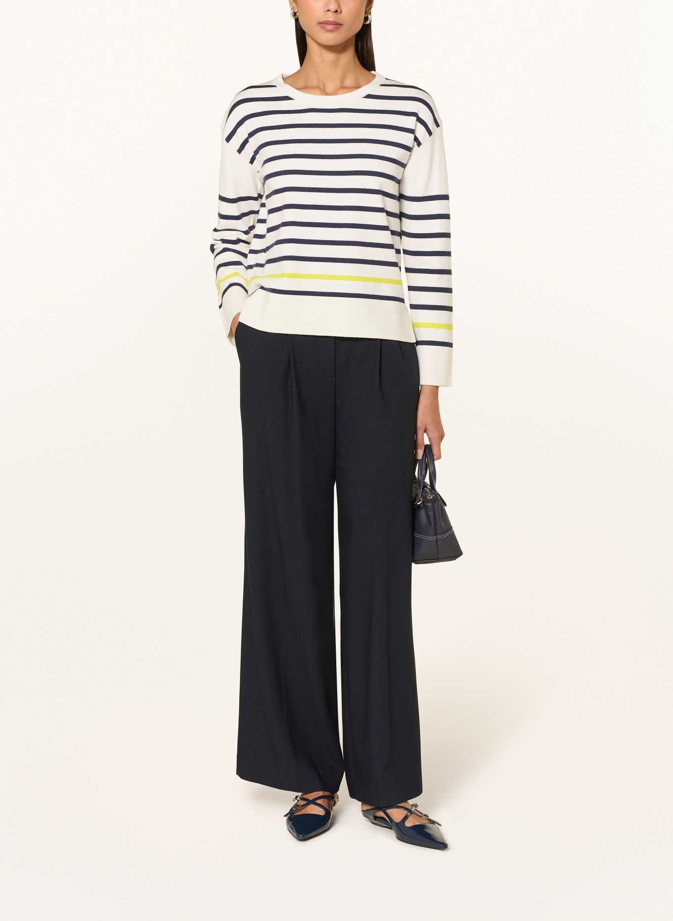 CARTOON svetr: BÍLÁ / NEONOVĚ ZELENÁ / TMAVĚ MODRÁ