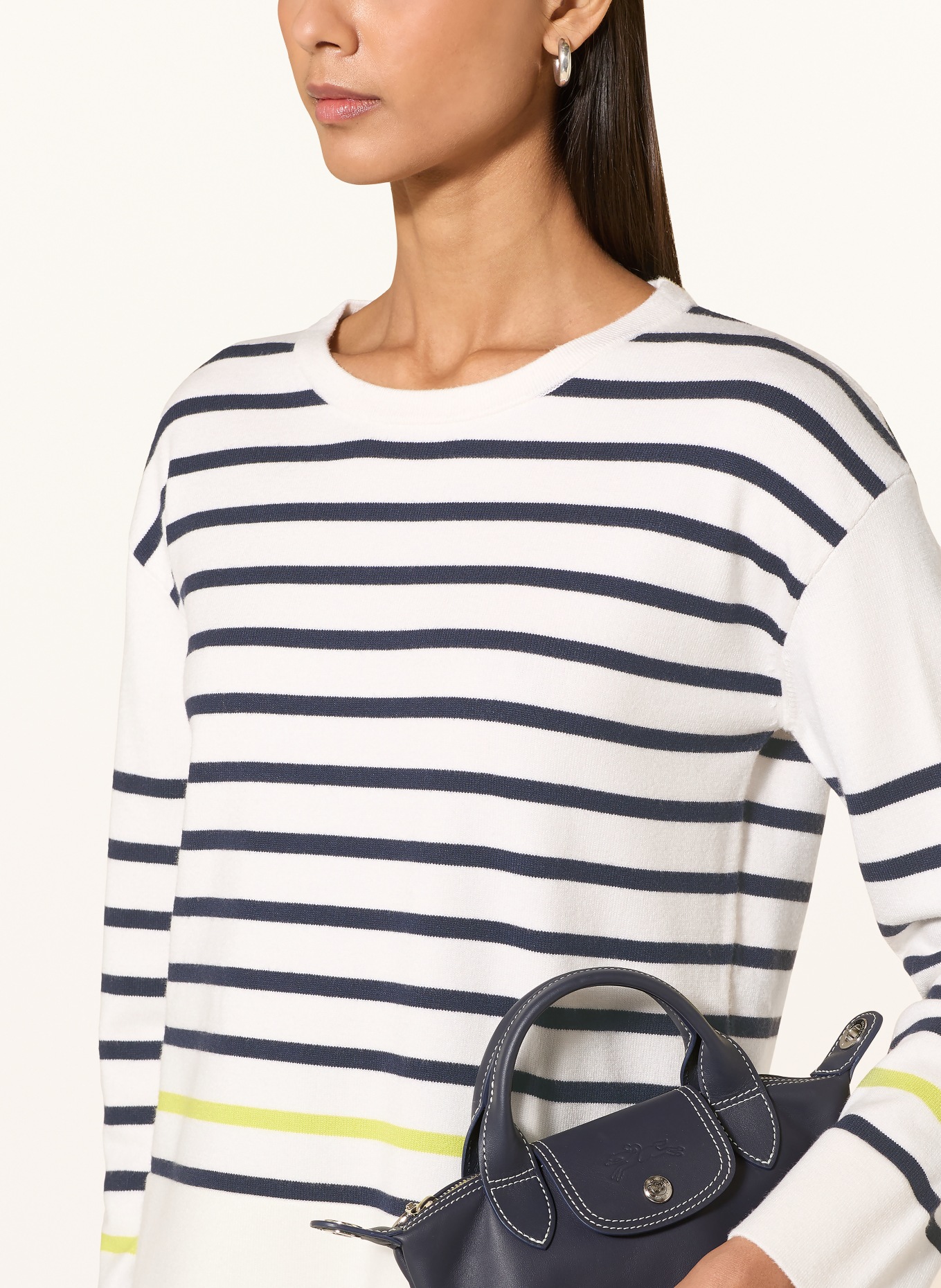 CARTOON svetr: BÍLÁ / NEONOVĚ ZELENÁ / TMAVĚ MODRÁ