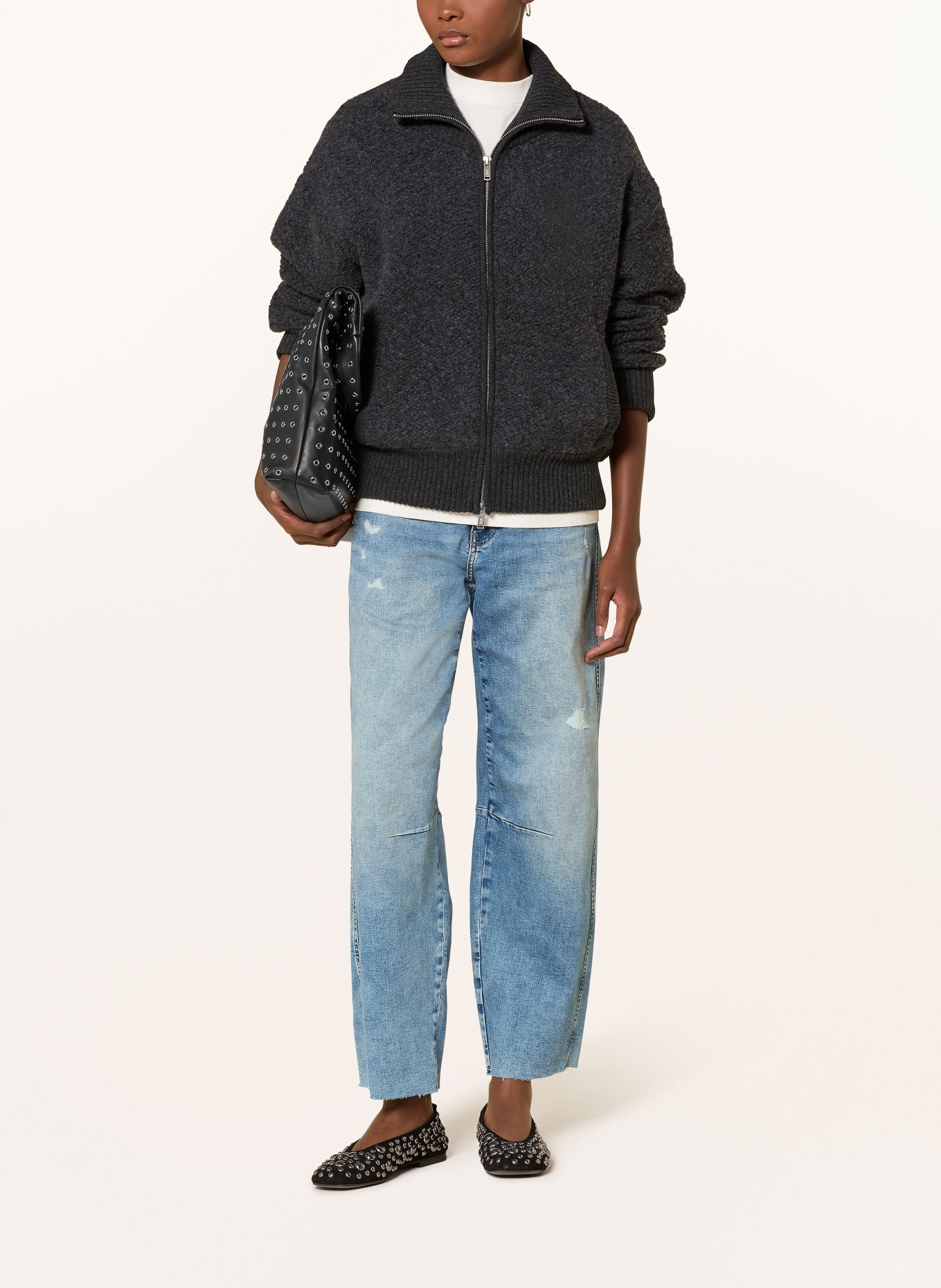 mavi LEILA boyfriend jeans with studs: 91138 Mid Shaded GLAM