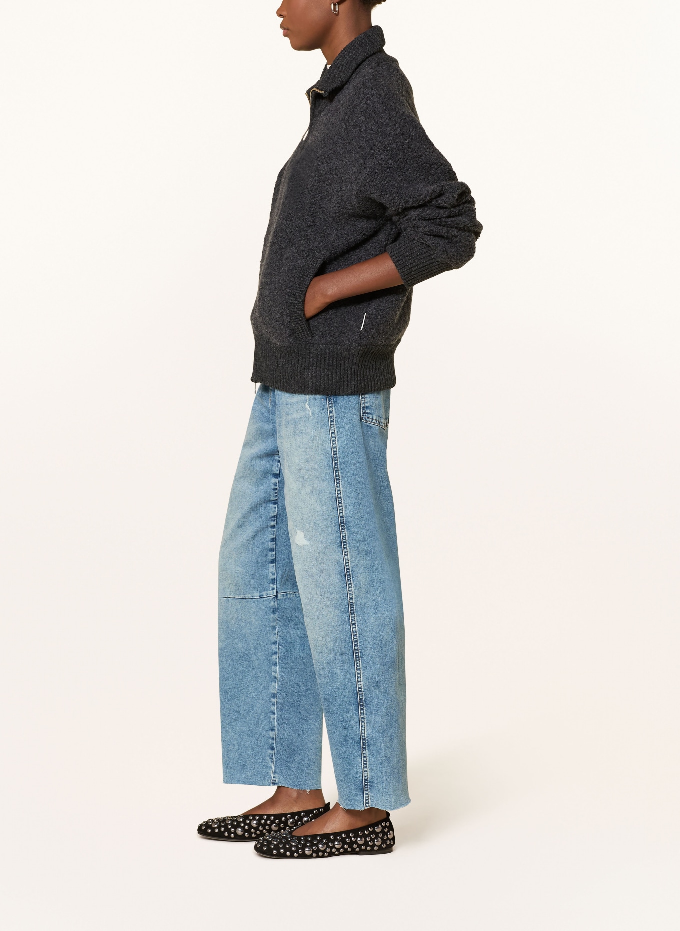 mavi LEILA boyfriend jeans with studs: 91138 Mid Shaded GLAM