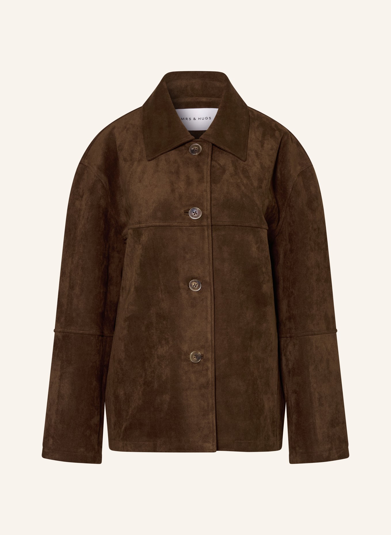 MRS & HUGS Overjacket in Lederoptik: DUNKELBRAUN