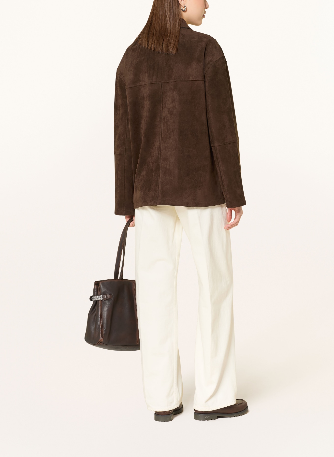 MRS & HUGS Overjacket in Lederoptik: DUNKELBRAUN