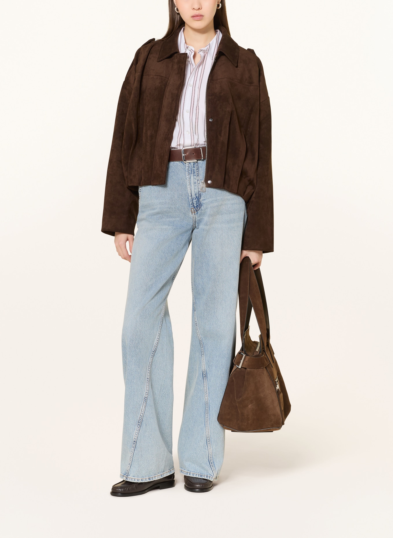 MRS & HUGS Jacke in Lederoptik: DUNKELBRAUN