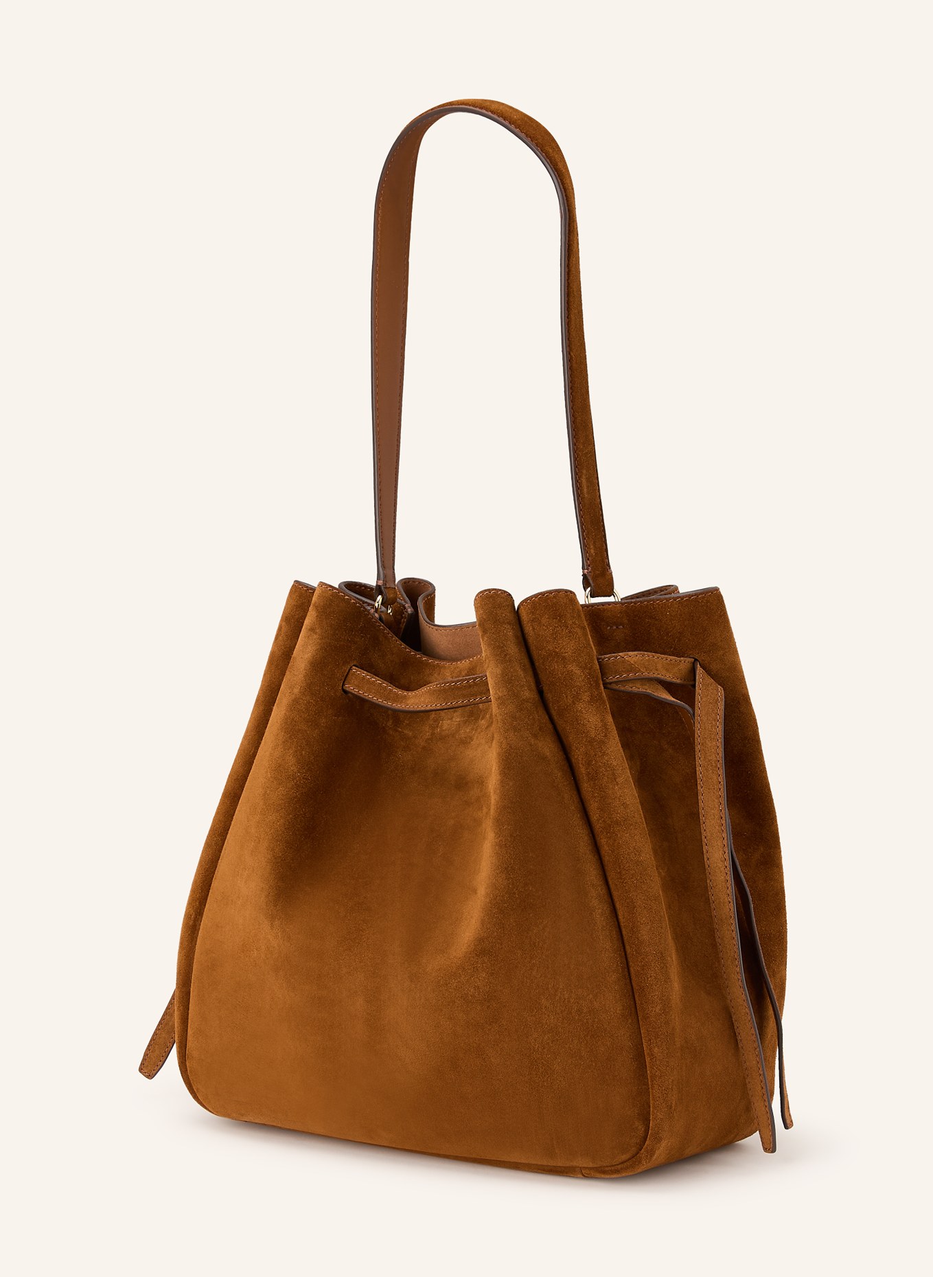 TORY BURCH Beuteltasche ROMY LARGE: BRAUN / GOLD