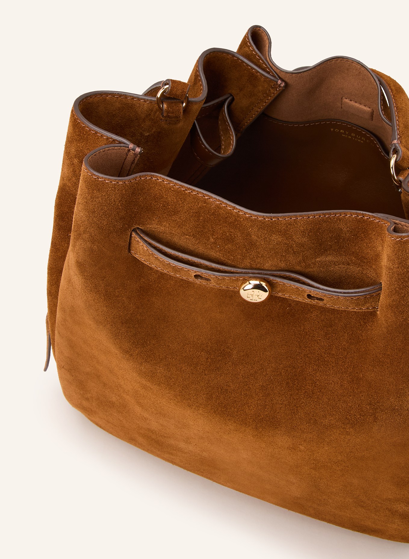 TORY BURCH Beuteltasche ROMY LARGE: BRAUN / GOLD