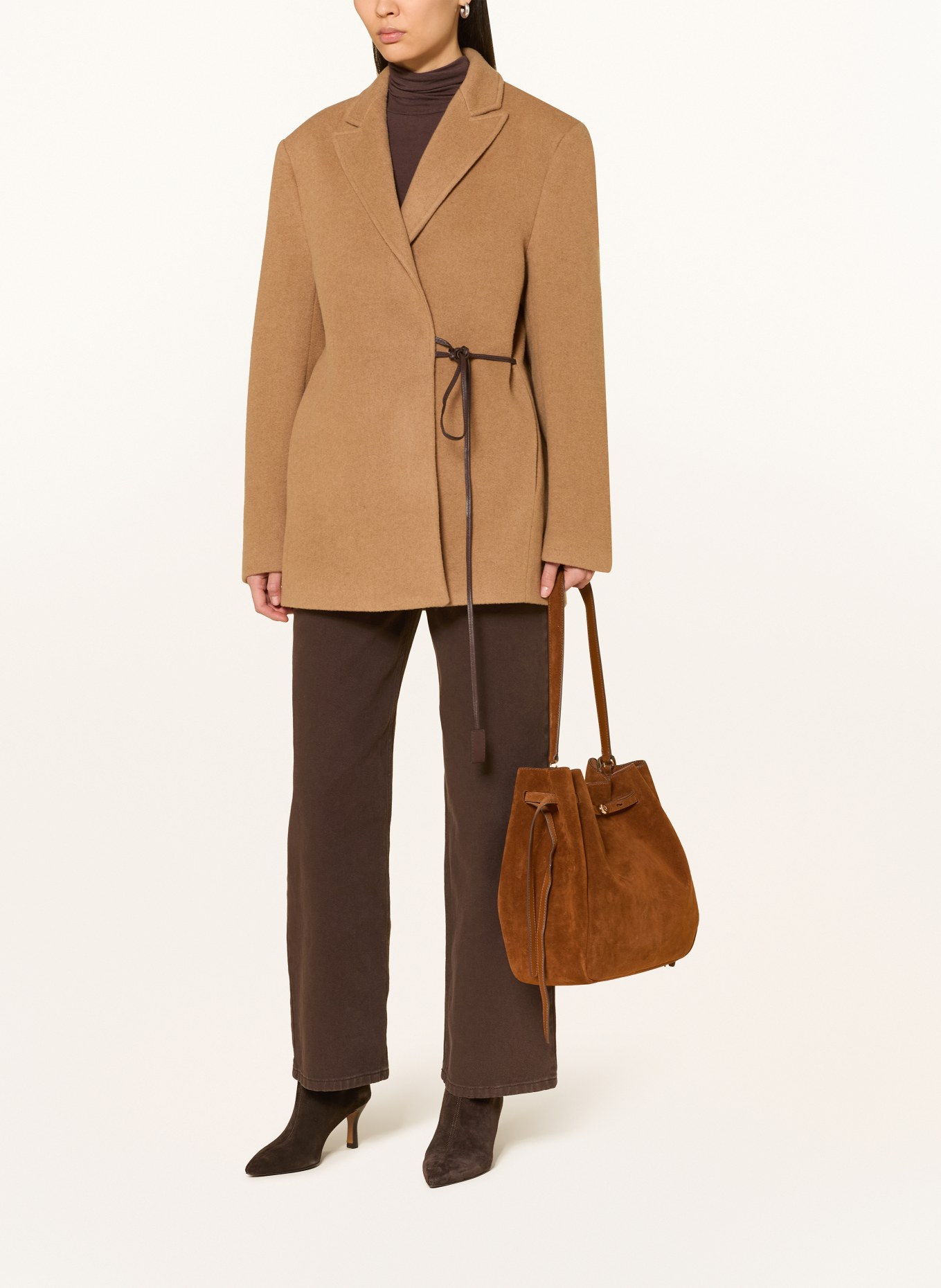 TORY BURCH Tas ROMY LARGE: BRUIN / GOUD