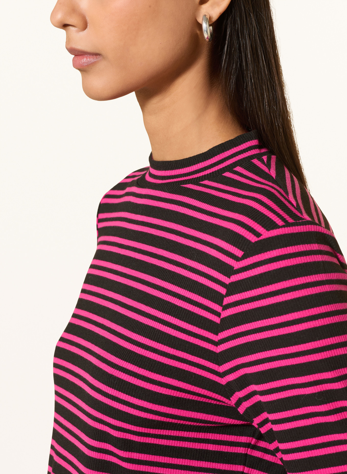 MORE & MORE Long sleeve shirt: NEON PINK / BLACK