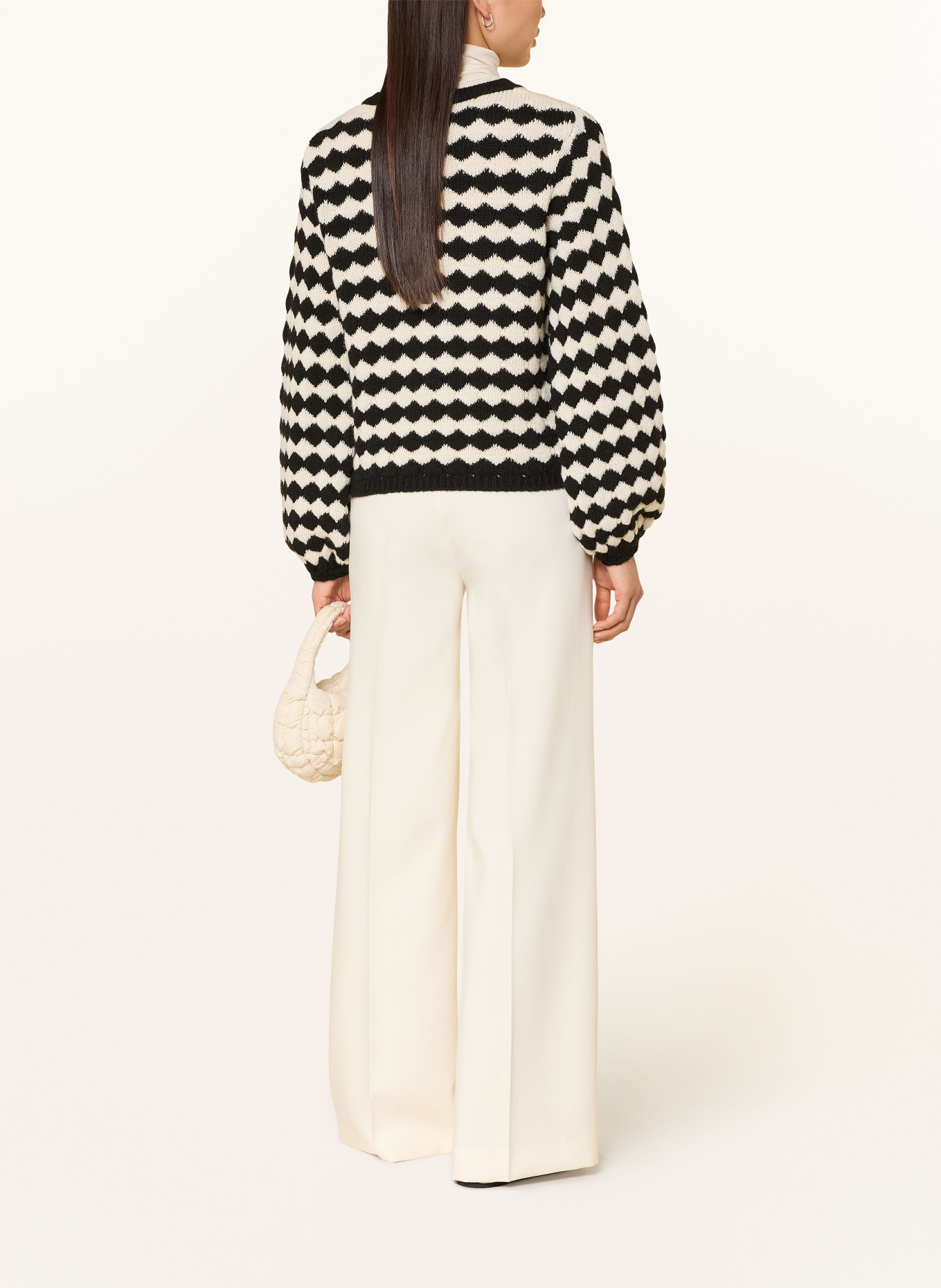 MORE & MORE Pullover: SCHWARZ / WEISS