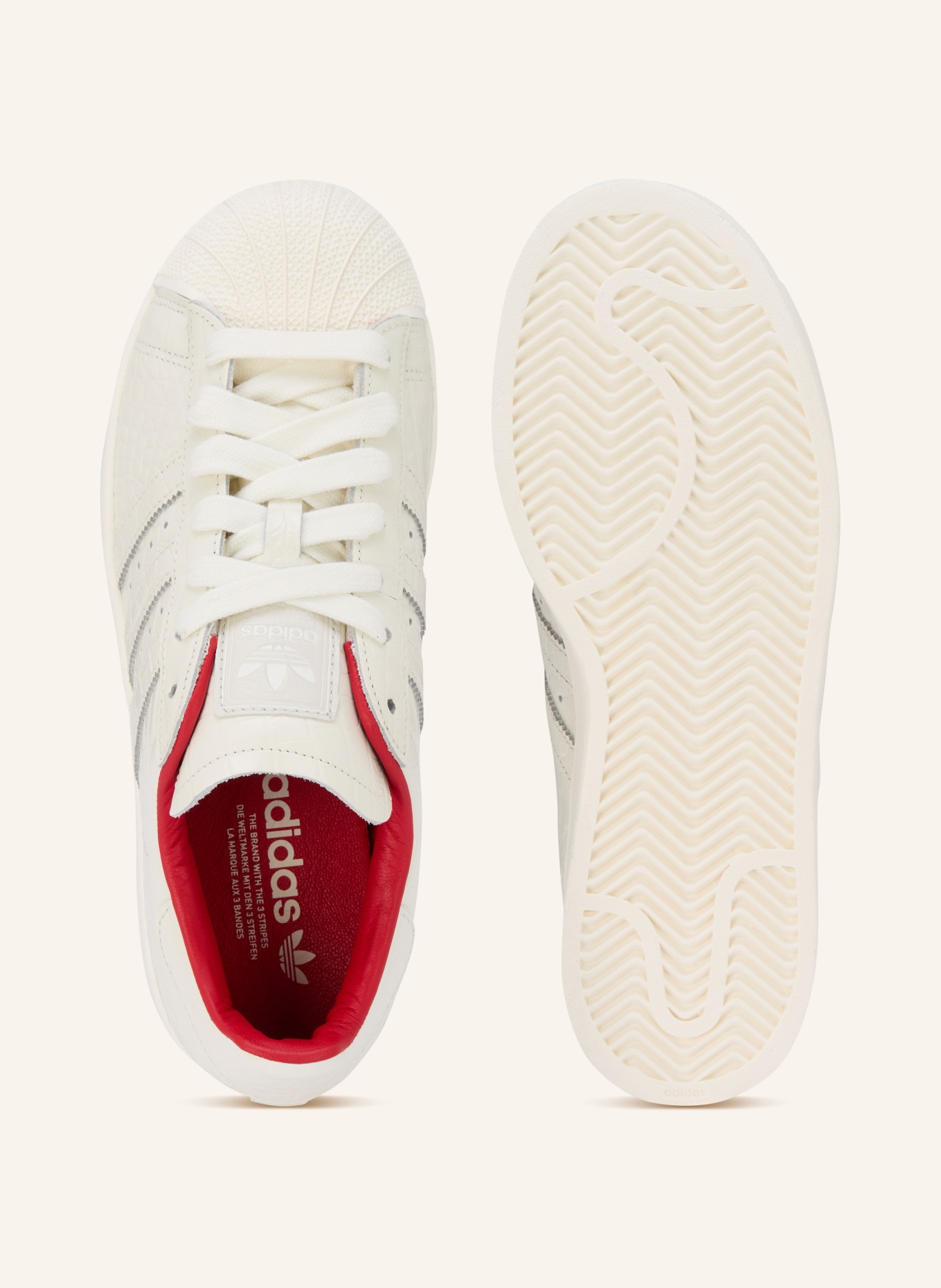 adidas Originals SUPERSTAR II sneaker: WHITE / RED