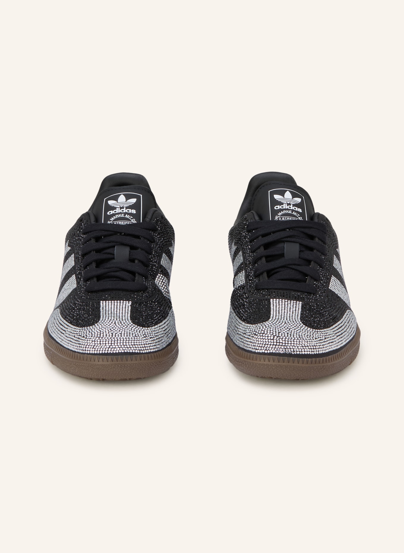 adidas Originals SAMBA OG sneakers with gemstones: BLACK / SILVER / WHITE