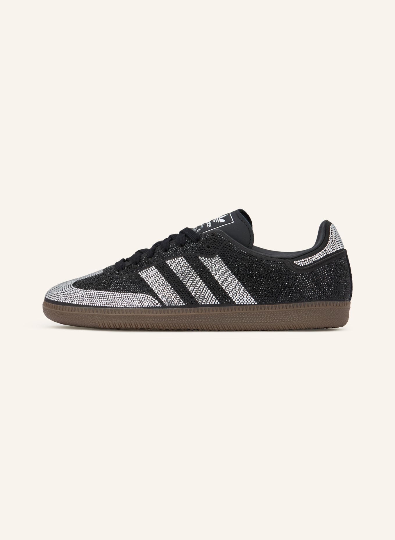 adidas Originals SAMBA OG sneakers with gemstones: BLACK / SILVER / WHITE