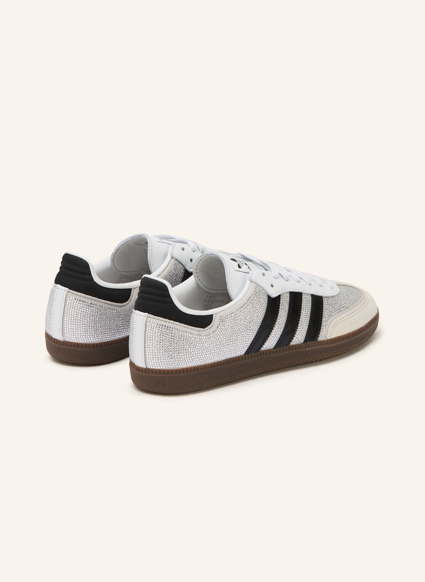 adidas Originals SAMBA OG sneakers with gemstones: WHITE / LIGHT GRAY / BLACK