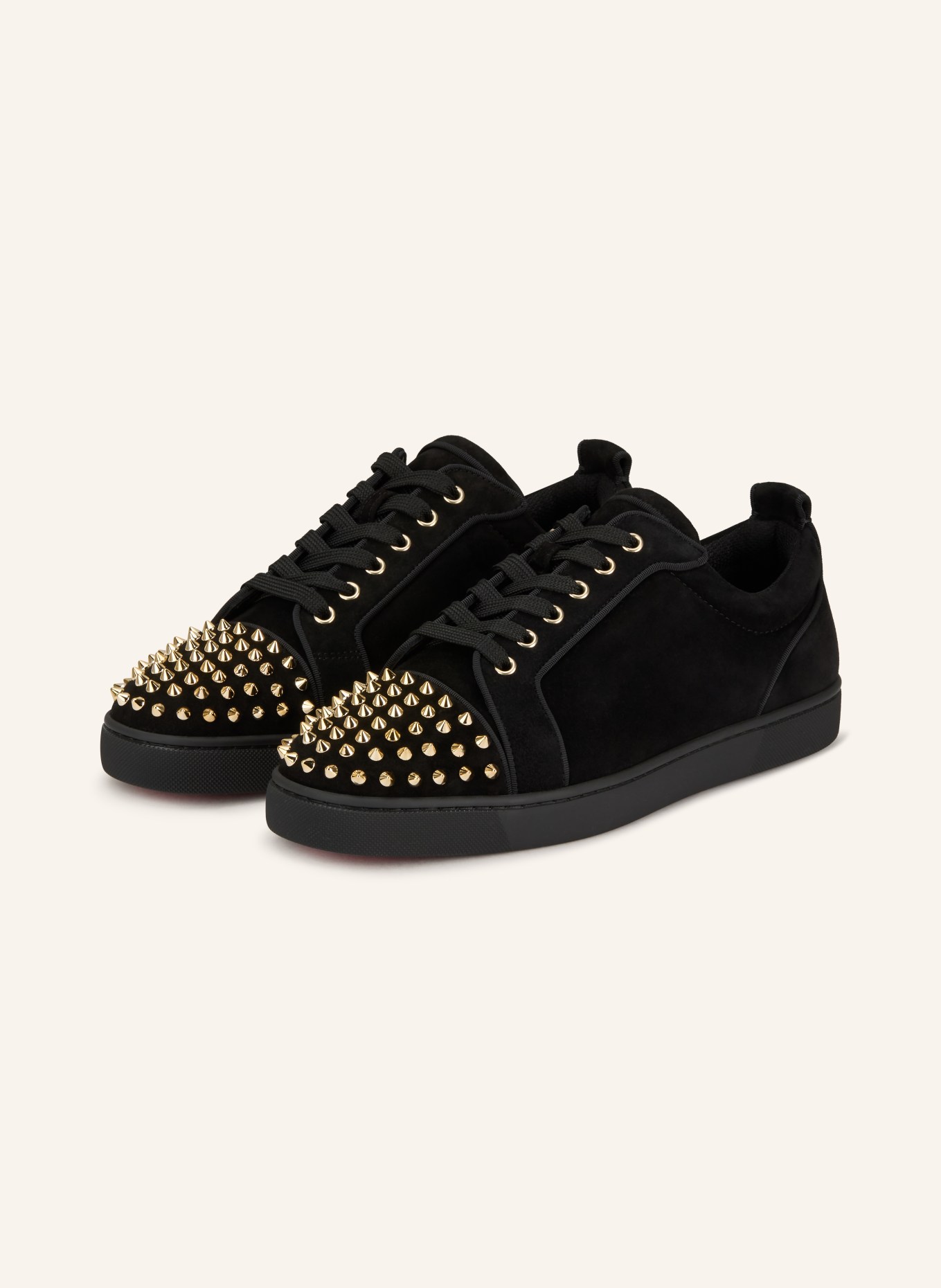Christian Louboutin Sneaker LOUIS JUNIOR mit Nieten: SCHWARZ / GOLD
