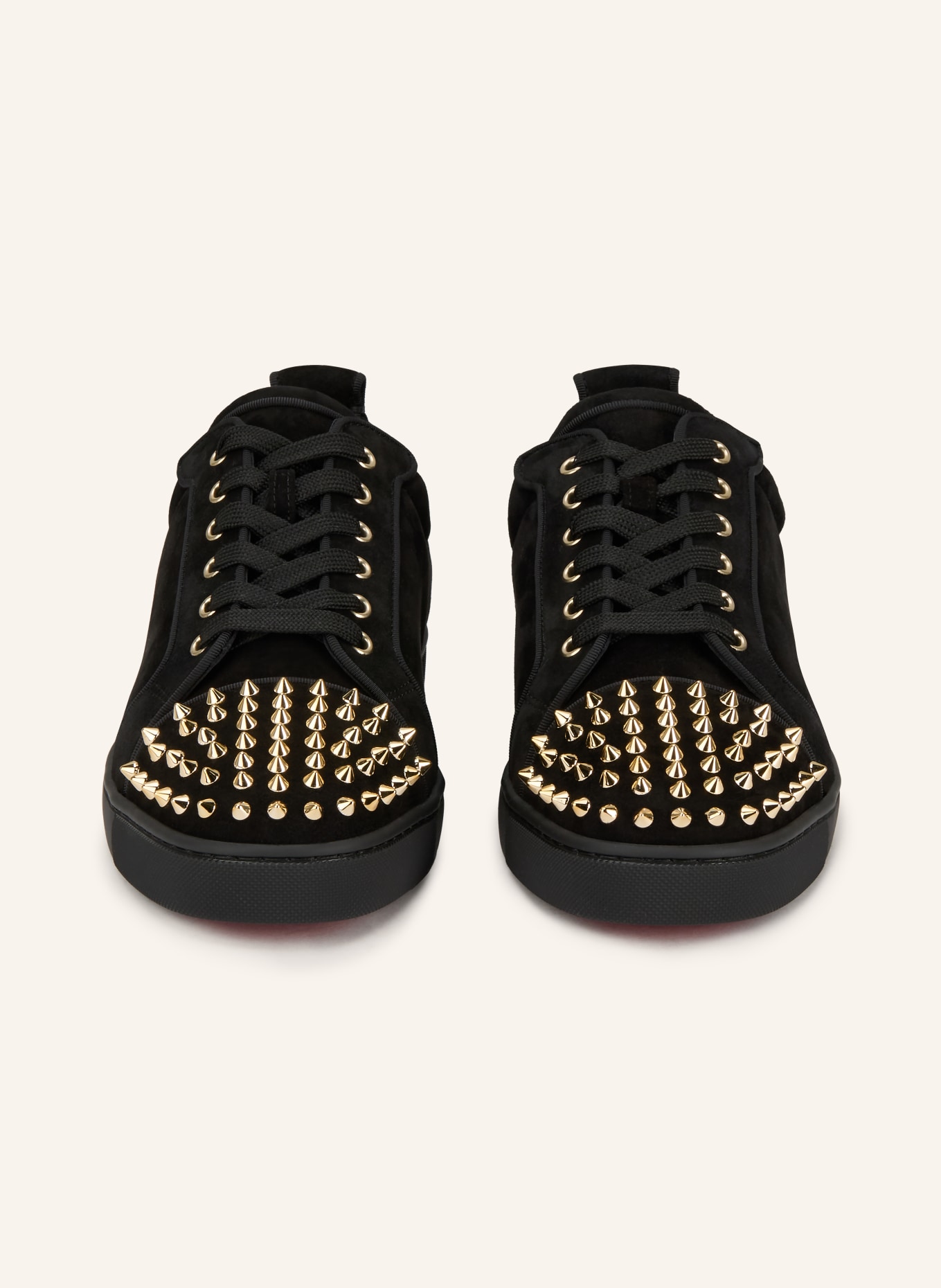 Christian Louboutin Sneaker LOUIS JUNIOR mit Nieten: SCHWARZ / GOLD
