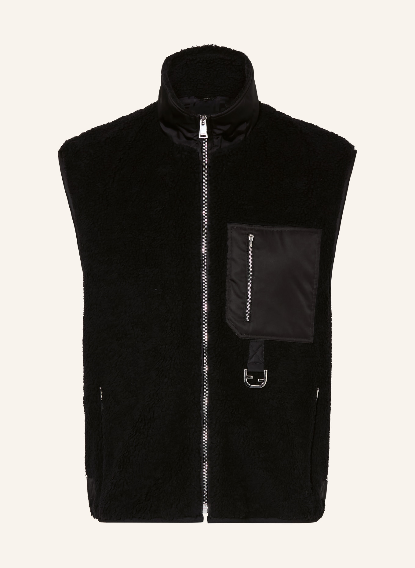 FENDI Kamizelka z futerkiem pluszowym: CZARNY