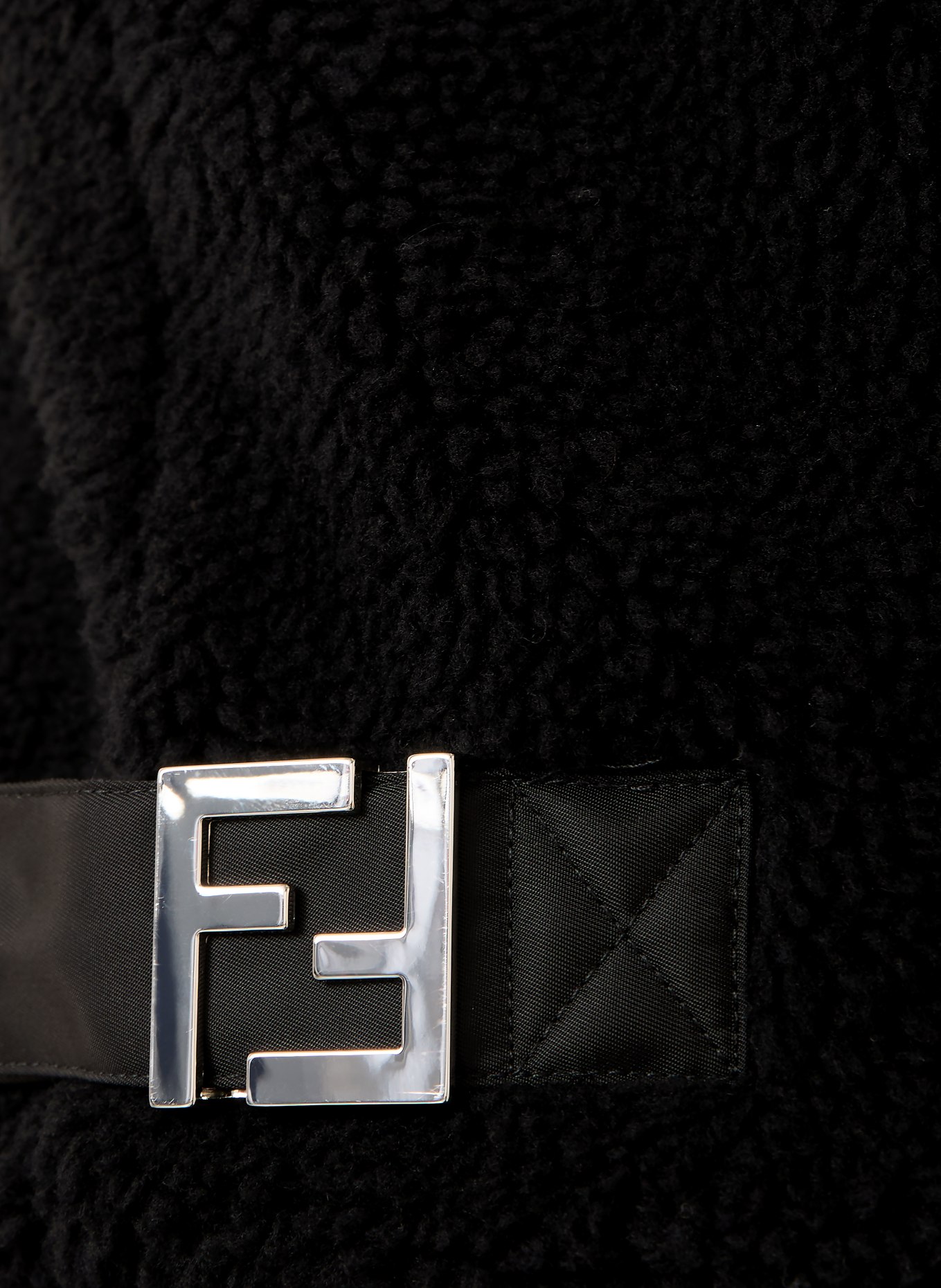 FENDI Kamizelka z futerkiem pluszowym: CZARNY