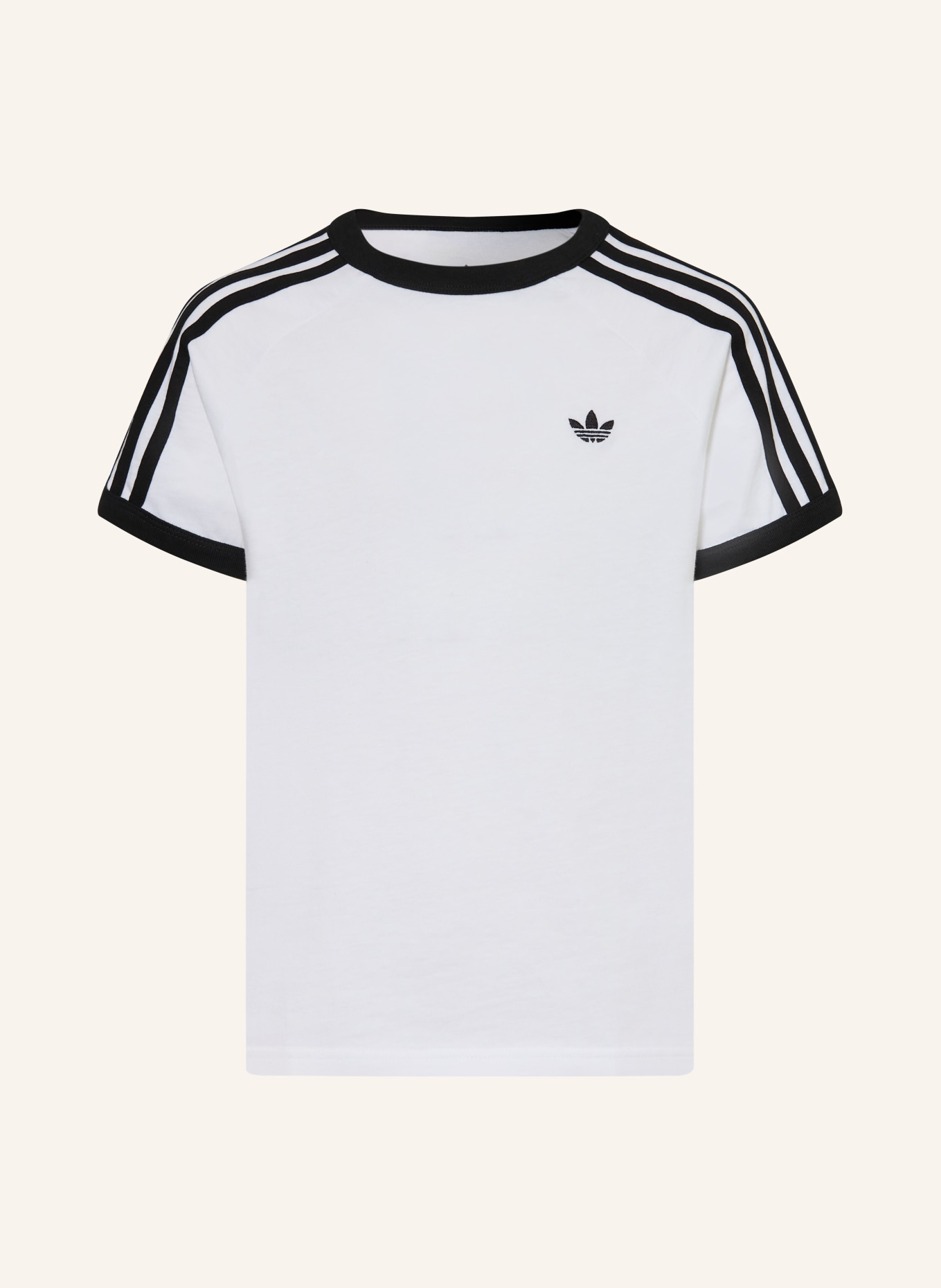 adidas Originals T-Shirt 3-STREIFEN: WEISS / SCHWARZ