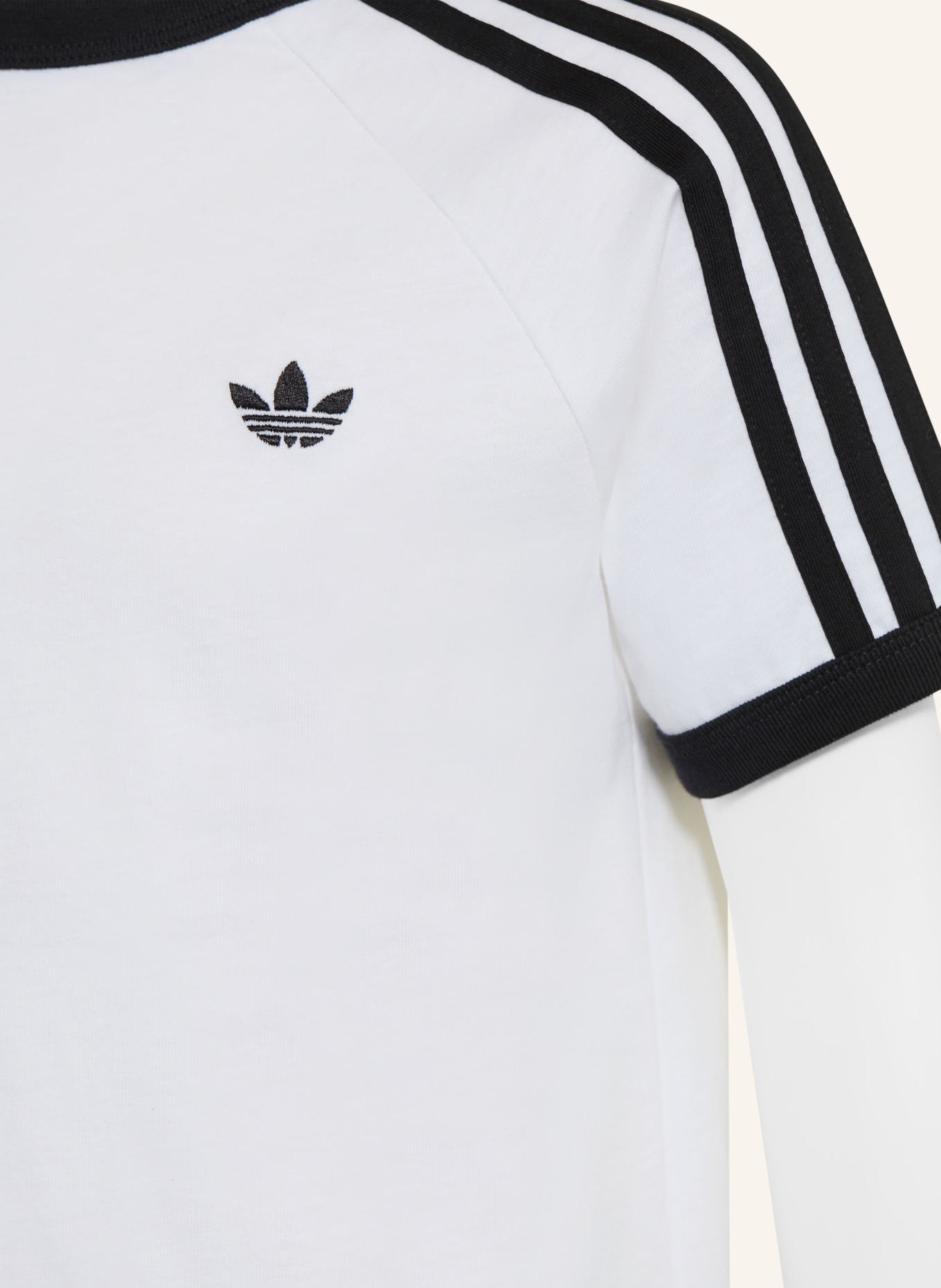 adidas Originals T-Shirt 3-STREIFEN: WEISS / SCHWARZ