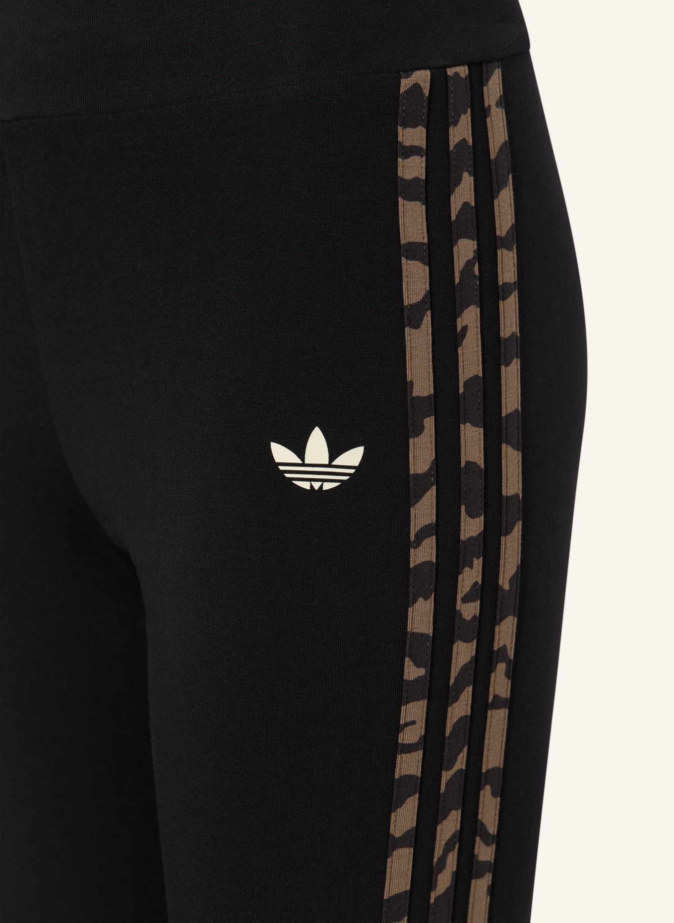 adidas Originals Leggings 3-STREIFEN: SCHWARZ / BEIGE