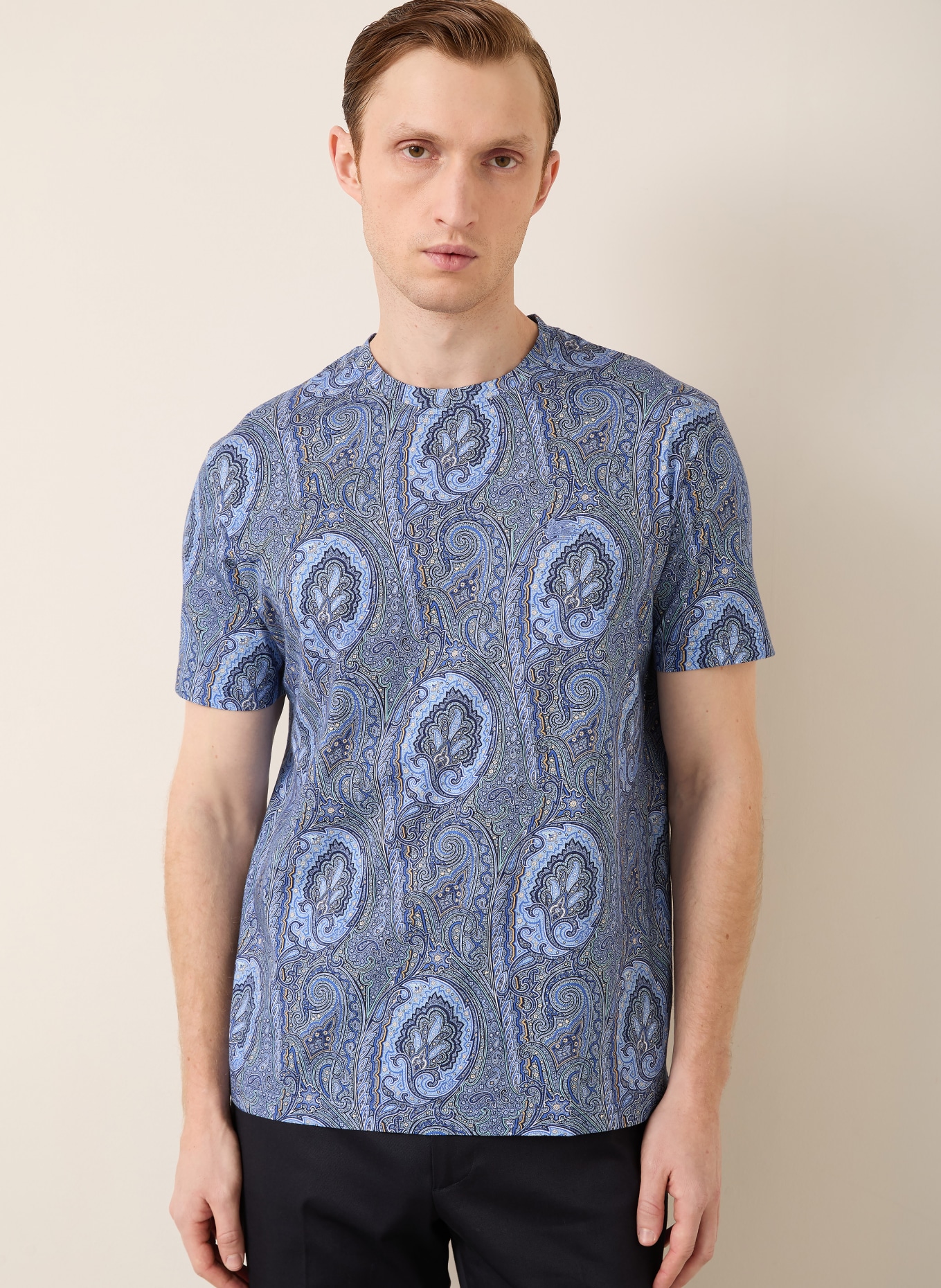 ETRO T-Shirt ROMA: BLAU / HELLBLAU