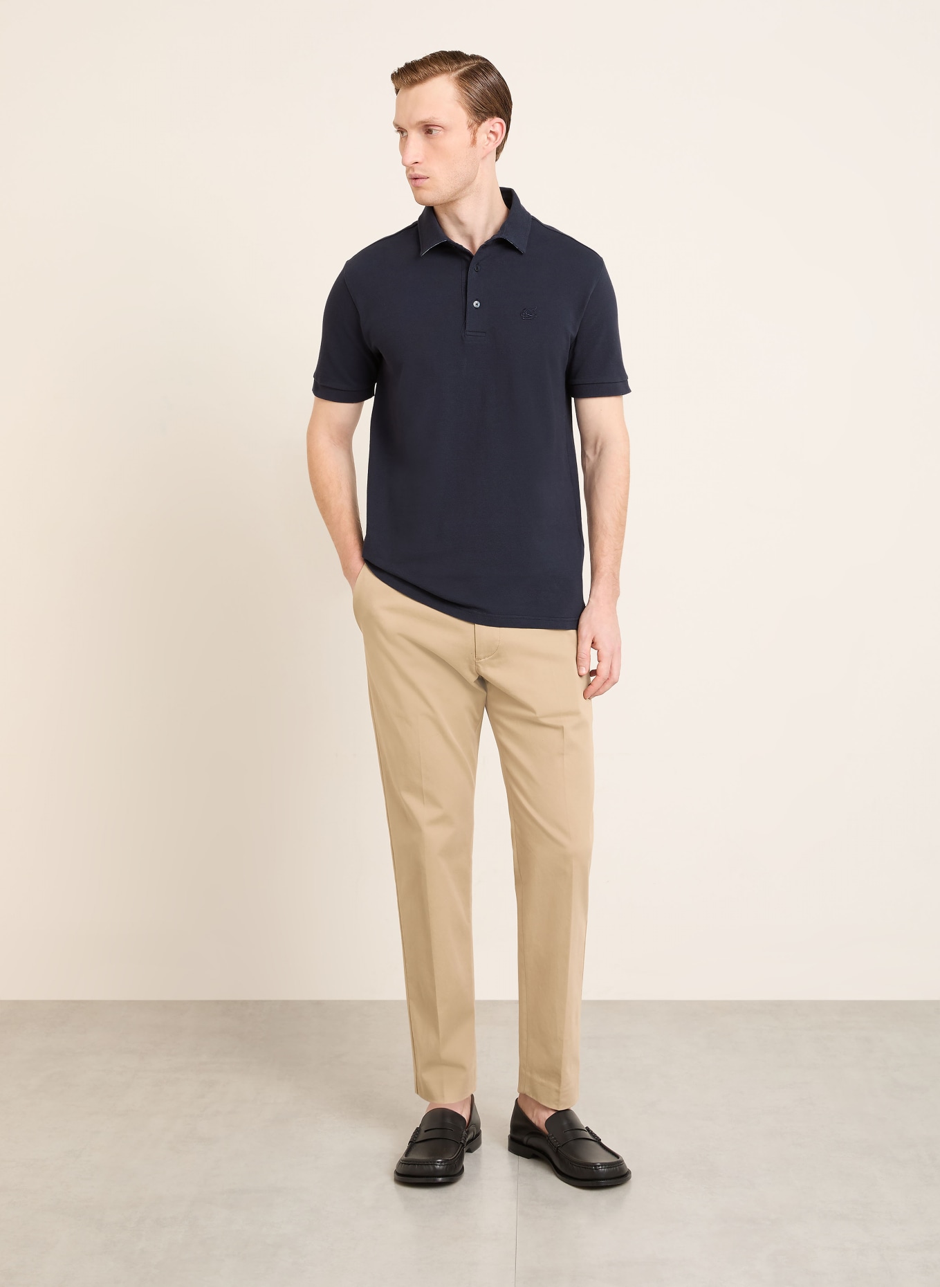 ETRO Polo piqué: BLEU FONCÉ